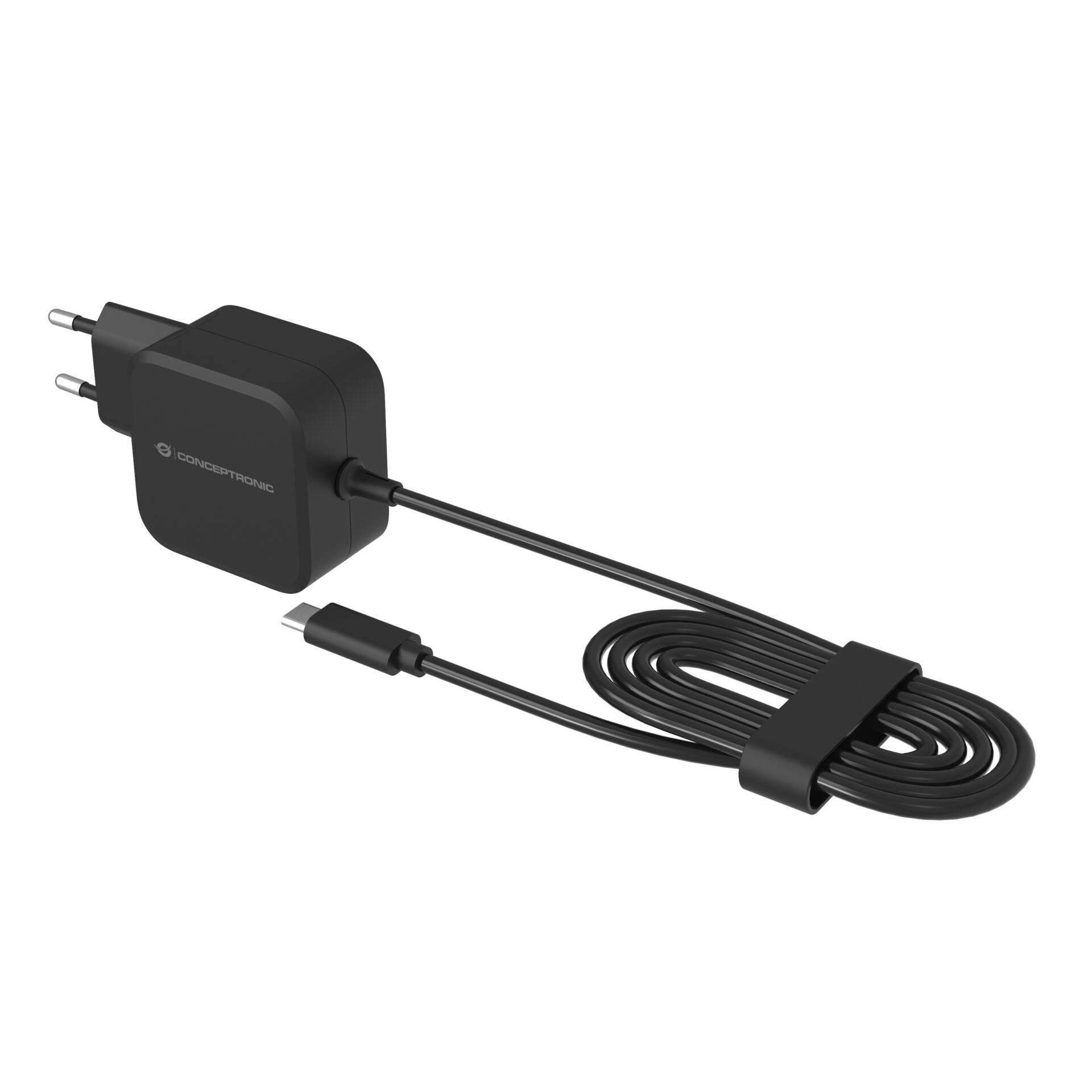 Ladegerät, Wandladegerät, USB-C, EU-Stecker, Kabelhalterung