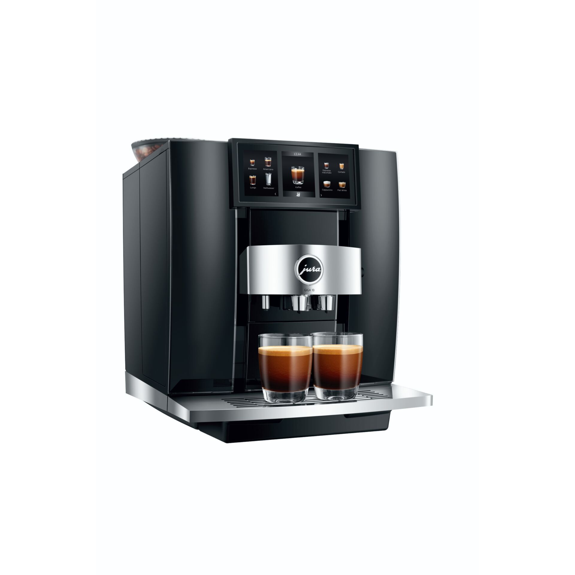 Kaffeemaschine, Espressomaschine, Schwarz, Tassenhalter, Touchscreen-Display