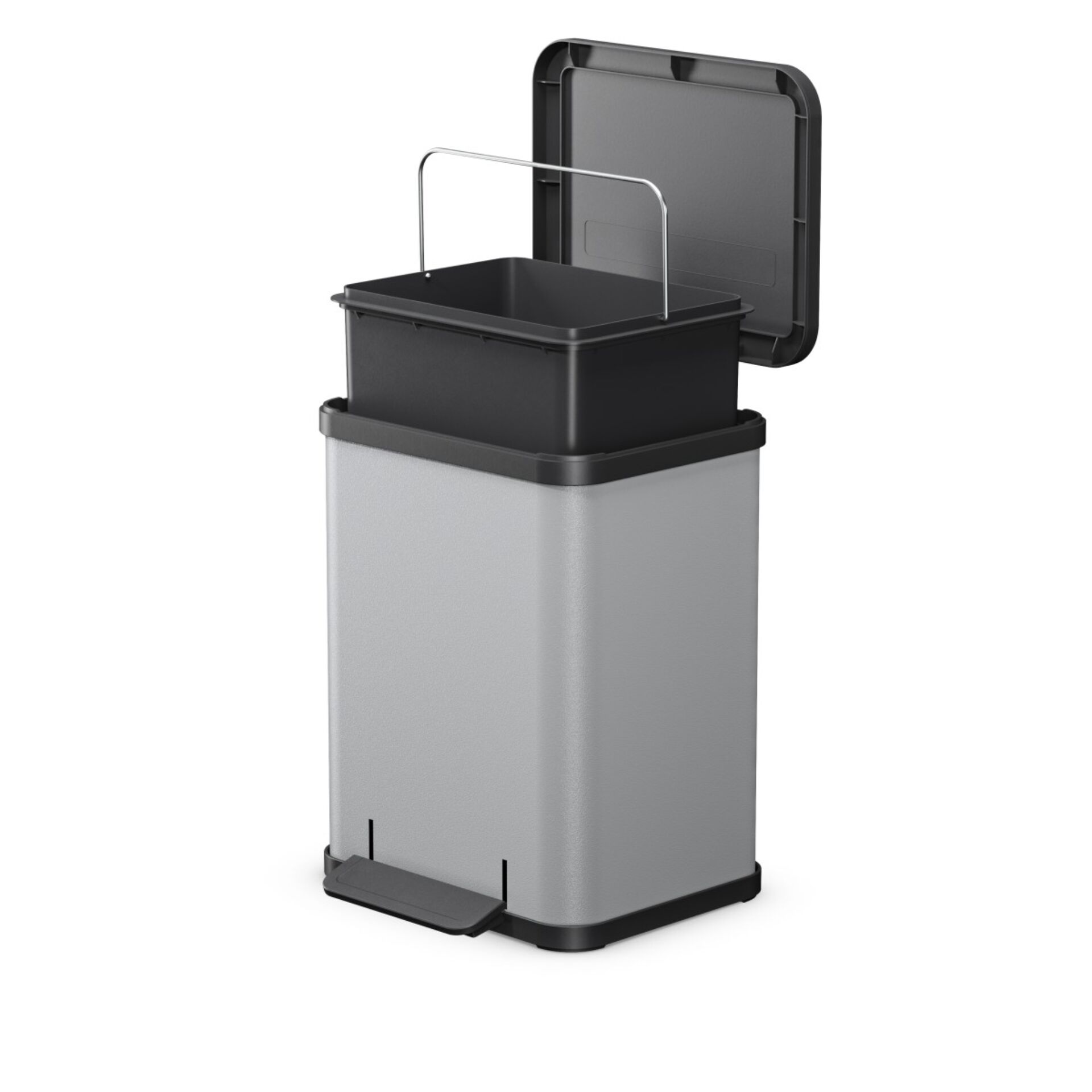 Mülleimer, Abfalleimer, Pedal-Mülleimer, Trommelform, Two-Tin-Container