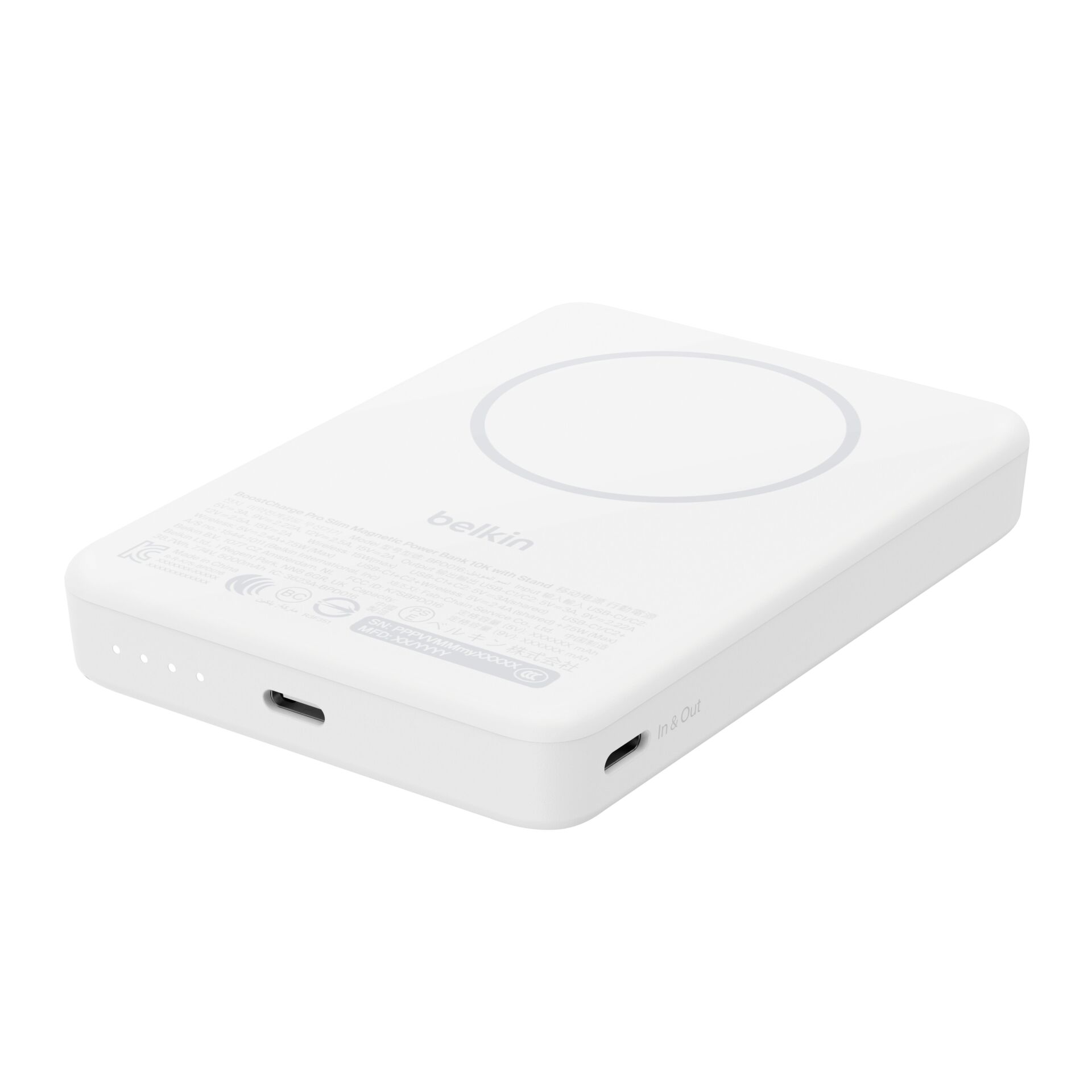 E-Mobilität, Powerbank, Kabelloses Ladegerät, USB-C, Weiß