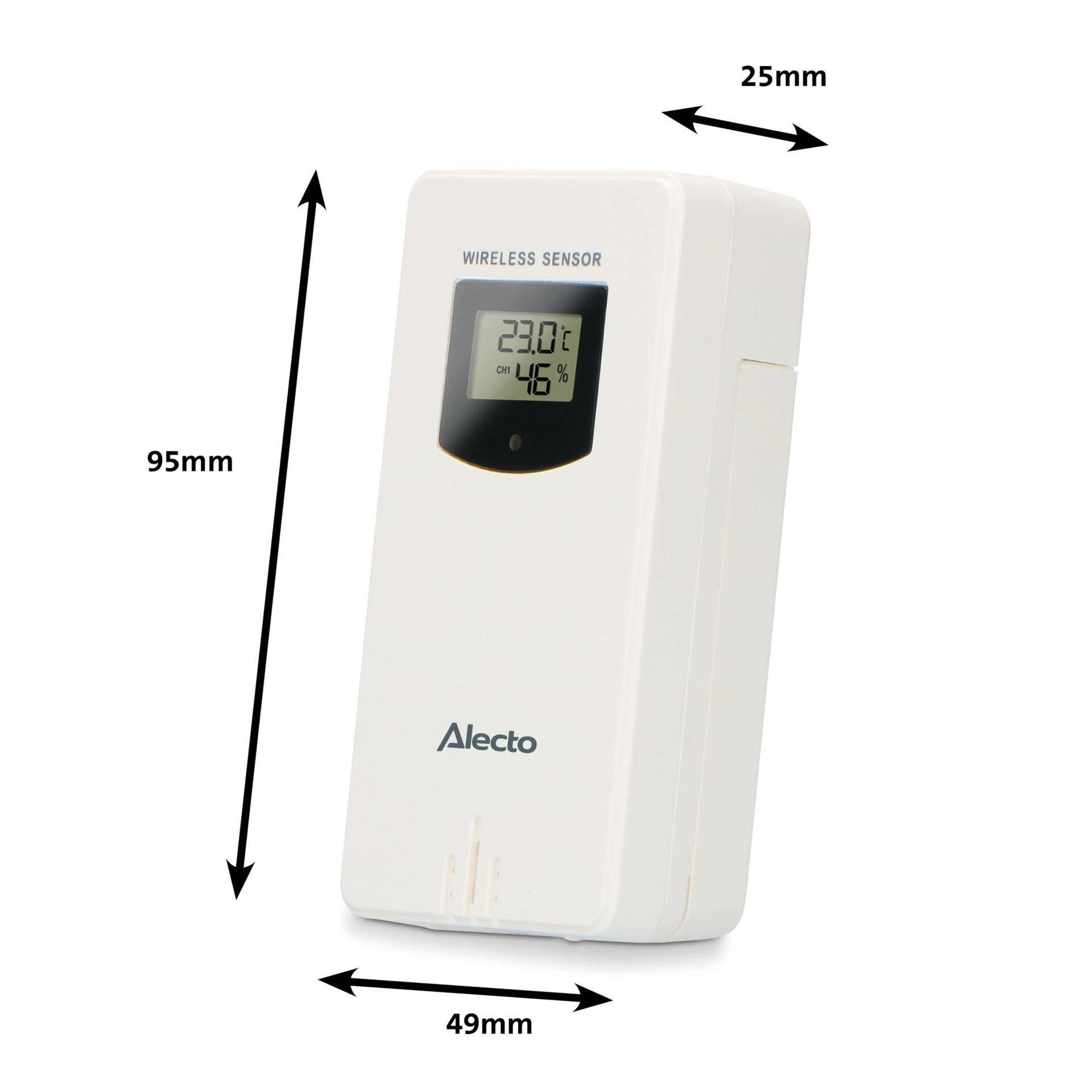 Thermometer, Wireless sensor, Hygrometer, Digital display, Alecto brand