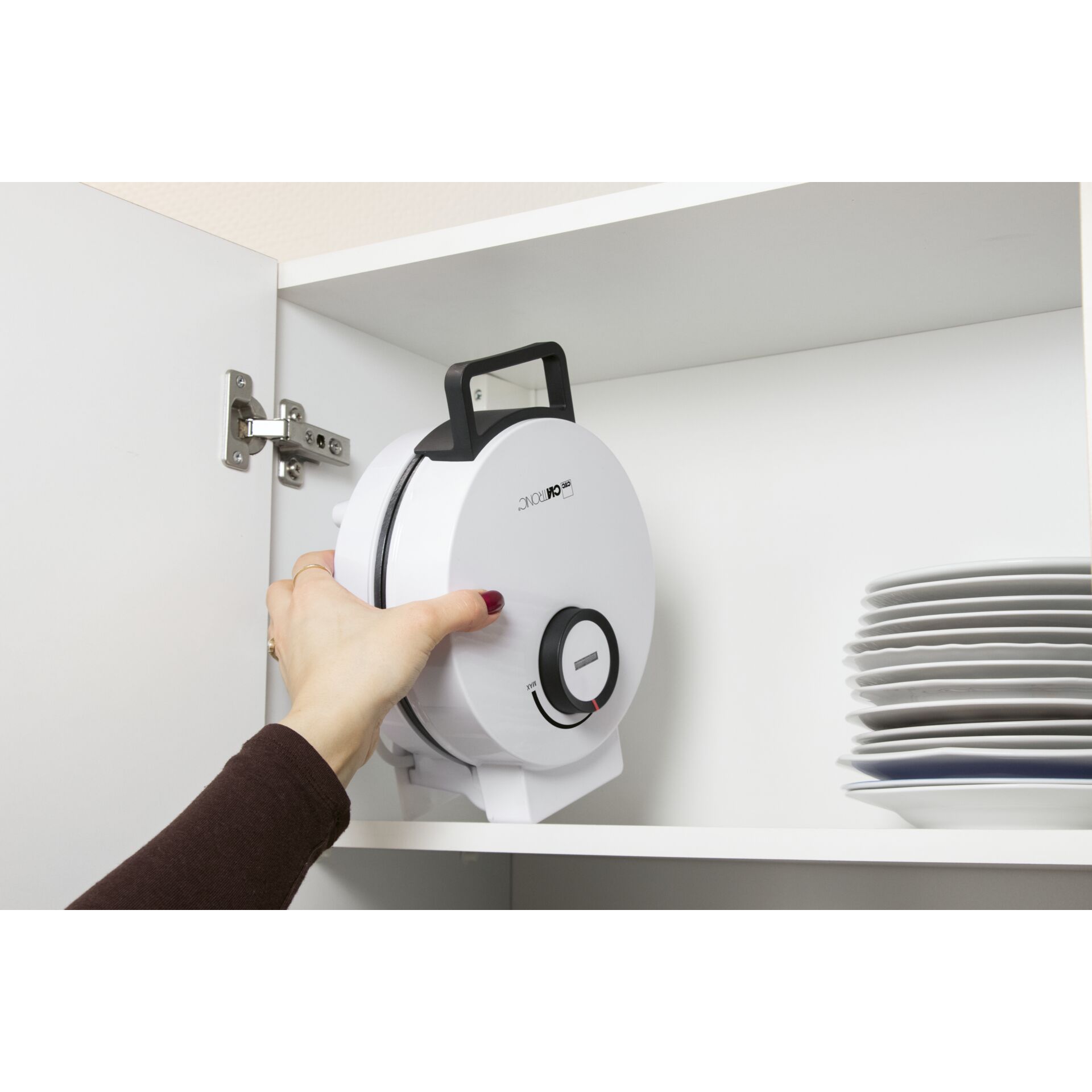 Kochgerät, Küchenmaschine, Kochtopf, Wandhalter, weiß