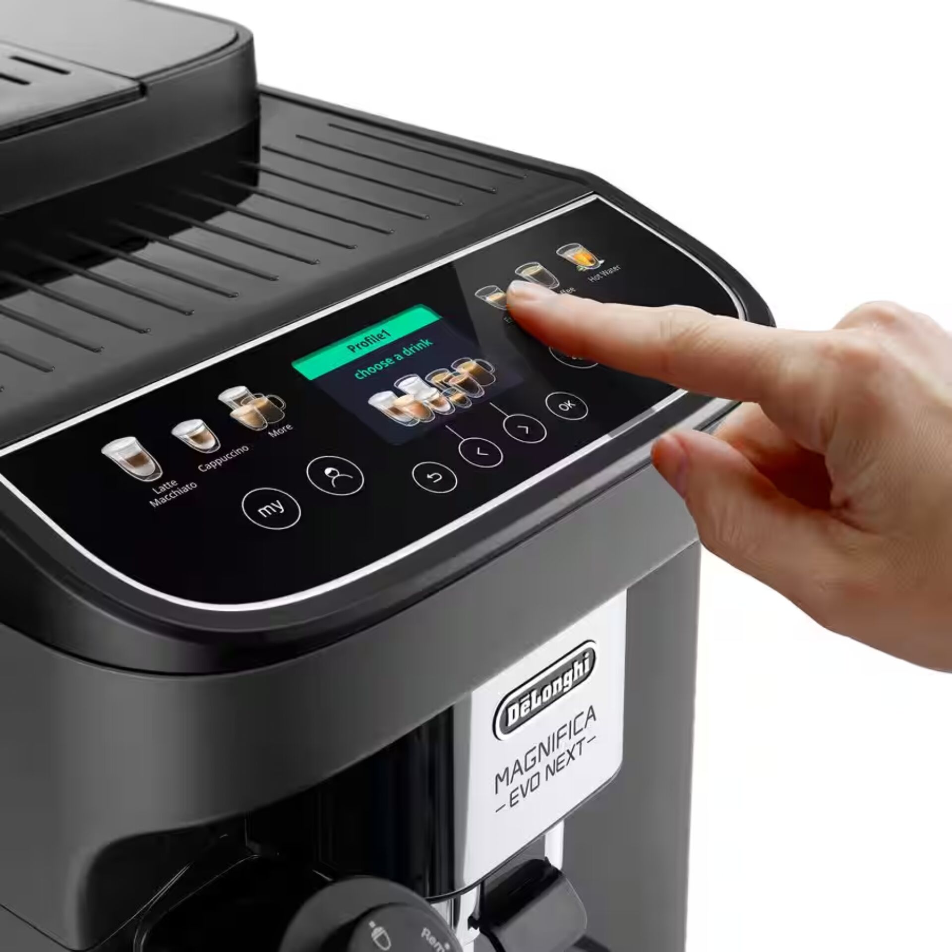 Kaffeeautomat, Espresso-Maschine, Touchscreen, Druckknöpfe, DeLonghi Magnifica