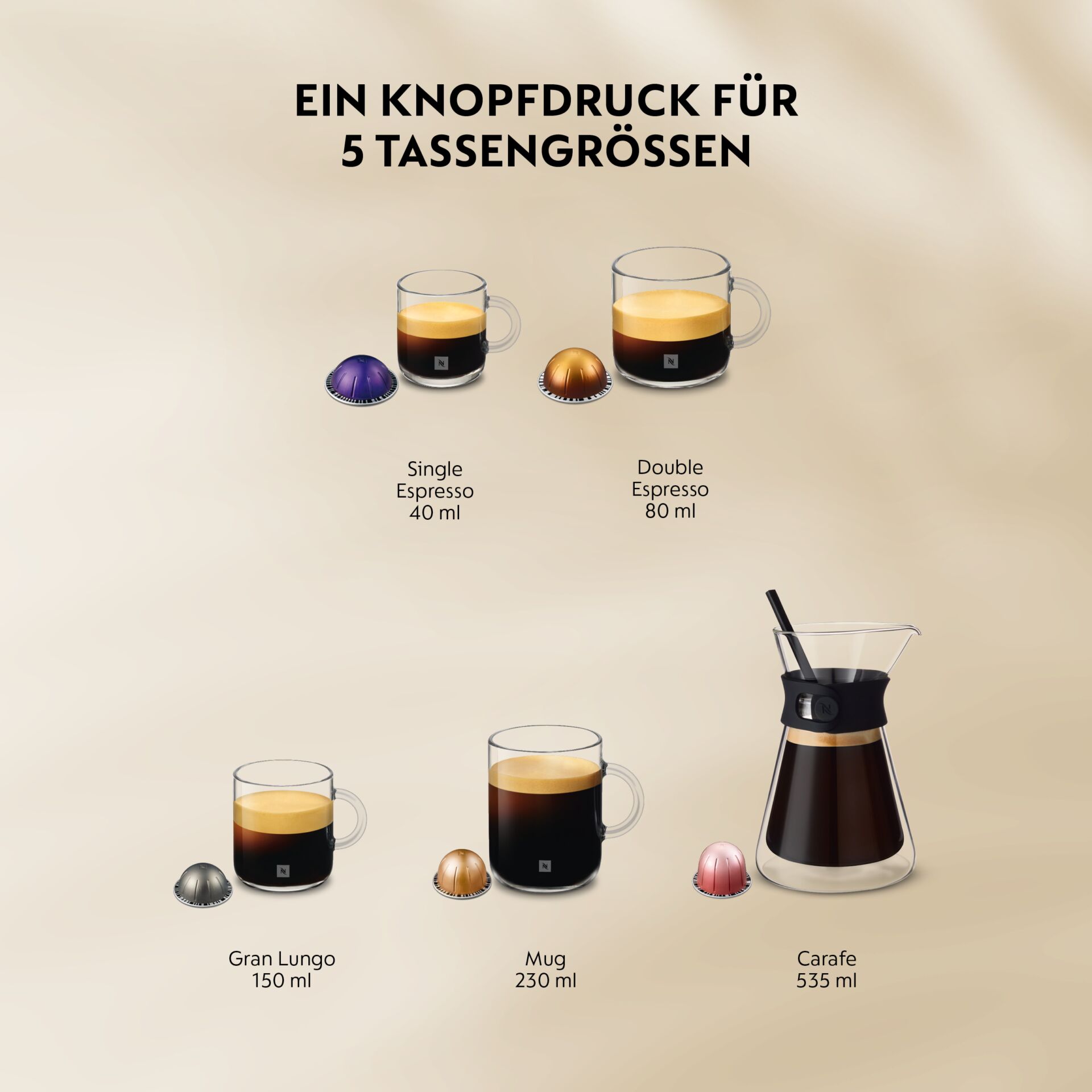 Kaffeemaschine, Espresso, Kapselsystem, Kaffeekaraffe, Carafe
