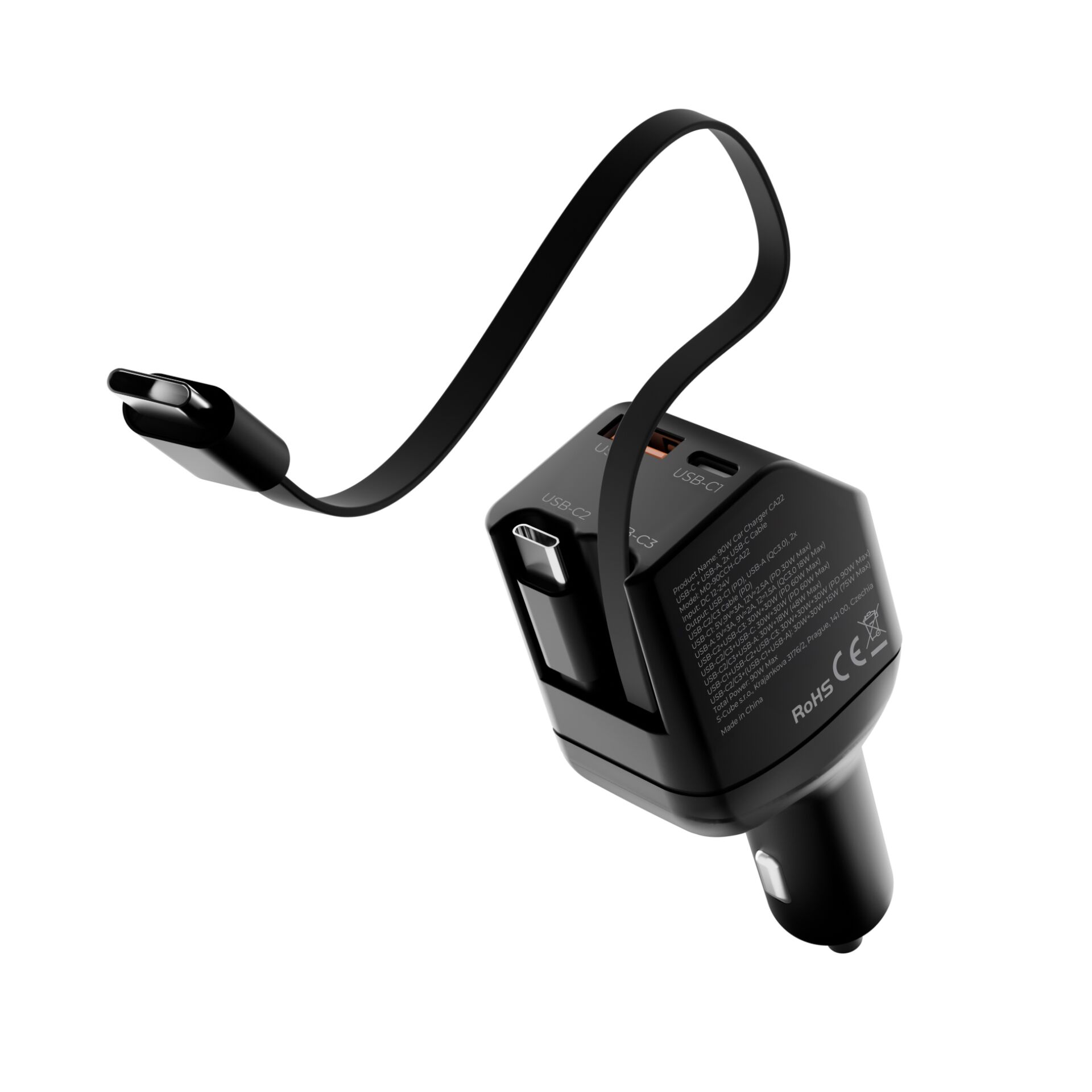 USB-C Ladegerät, Kfz-Ladegerät, USB-C, Typ-C, Adapter