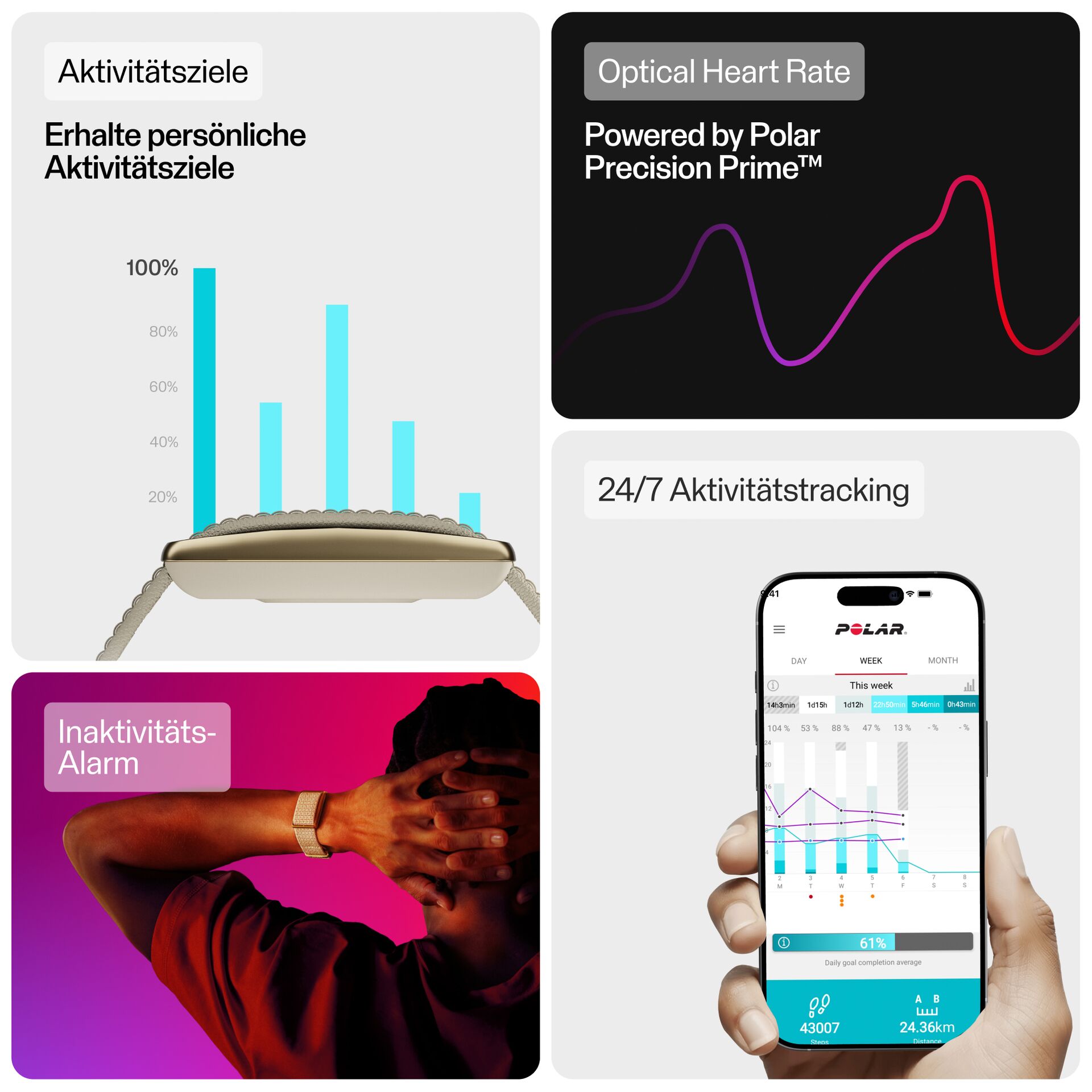 Smartwatch, Armband, Herzfrequenz, Fitness-Tracking, App-Schnittstelle