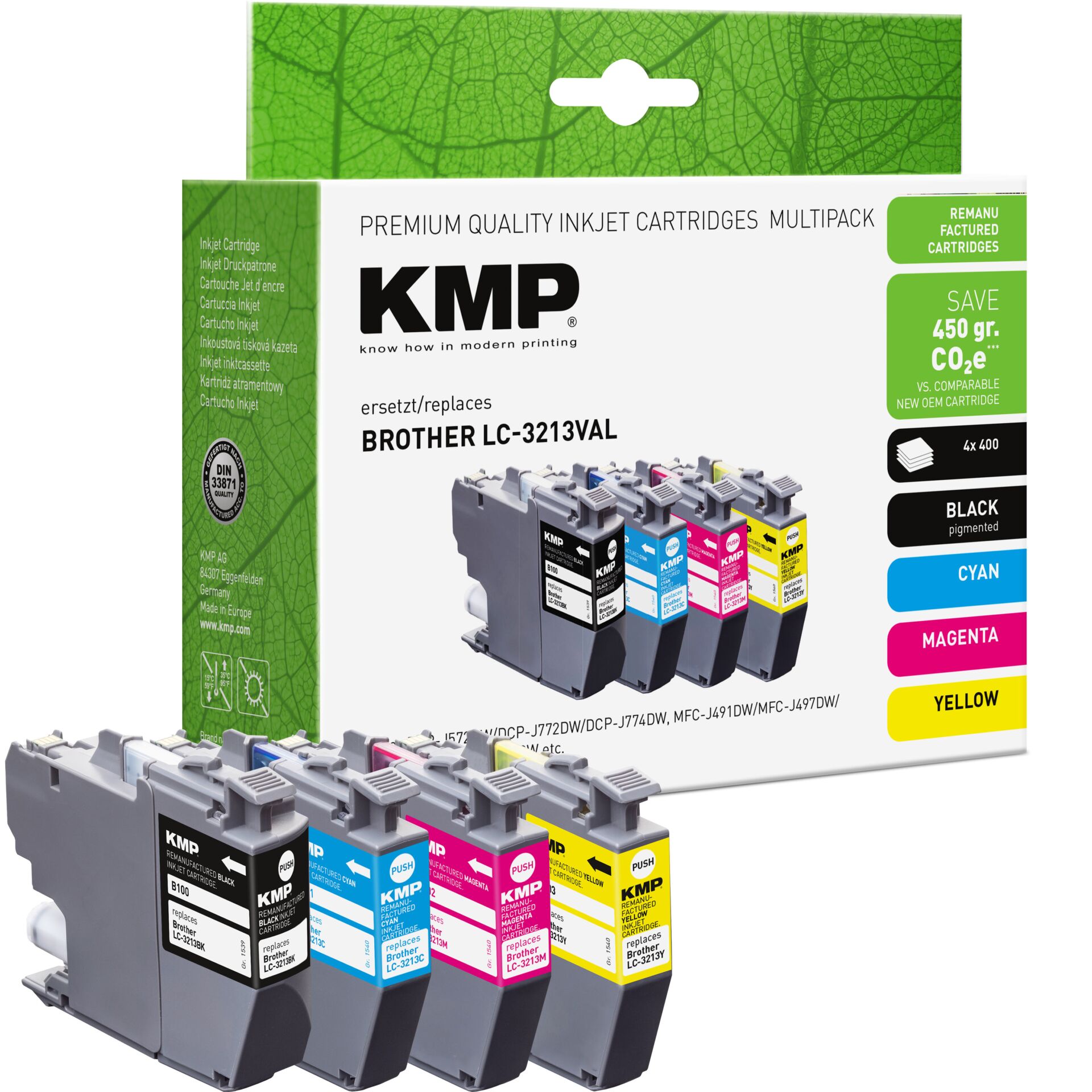 QR Kode, kmp Tintenpatronen, Druckerpatronen, Farbpatronen, Cyan Magenta Gelb, Multipack