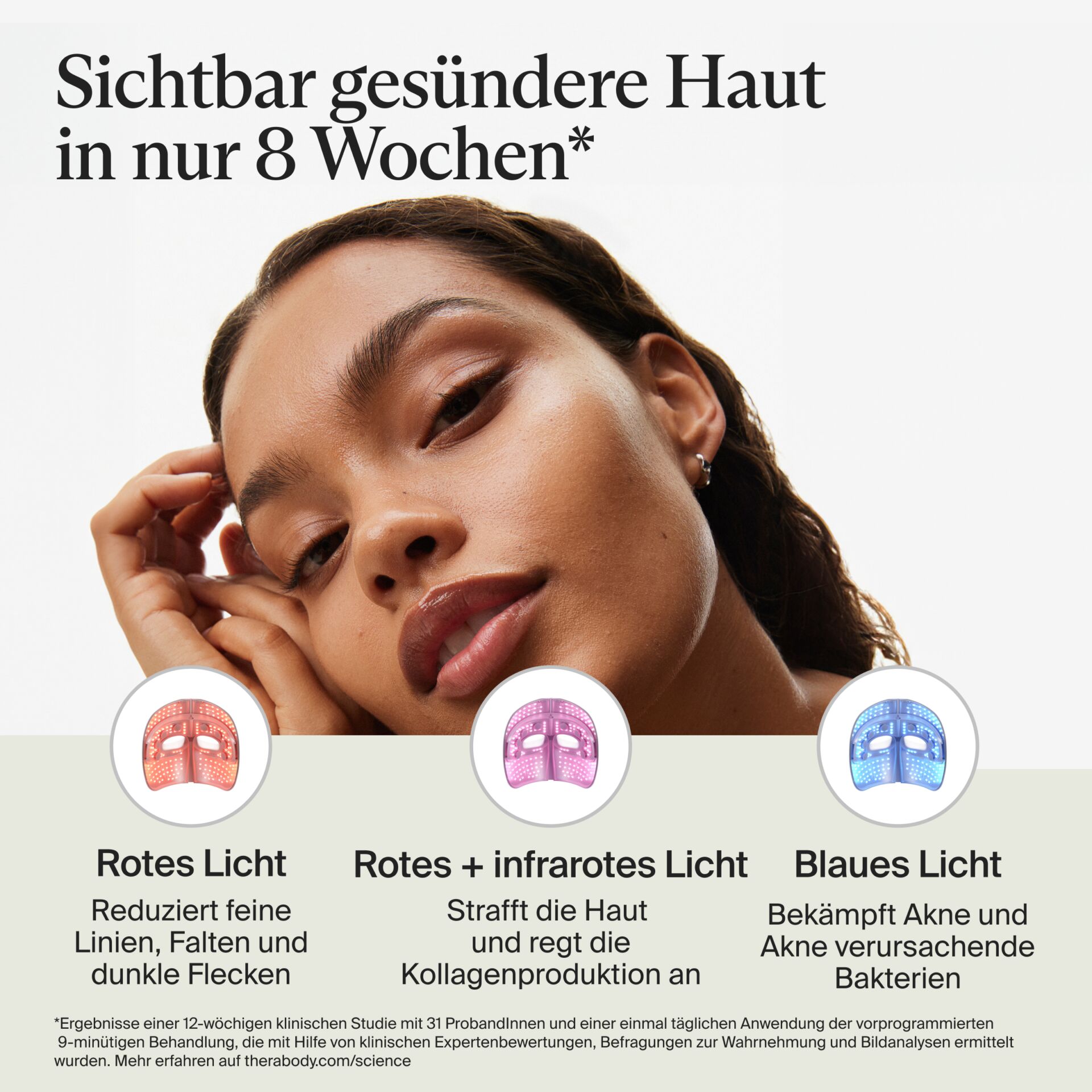 facialer Maske, Hautpflege, rot pink blaues Licht, Masken-Illustration, Hautgesundheit