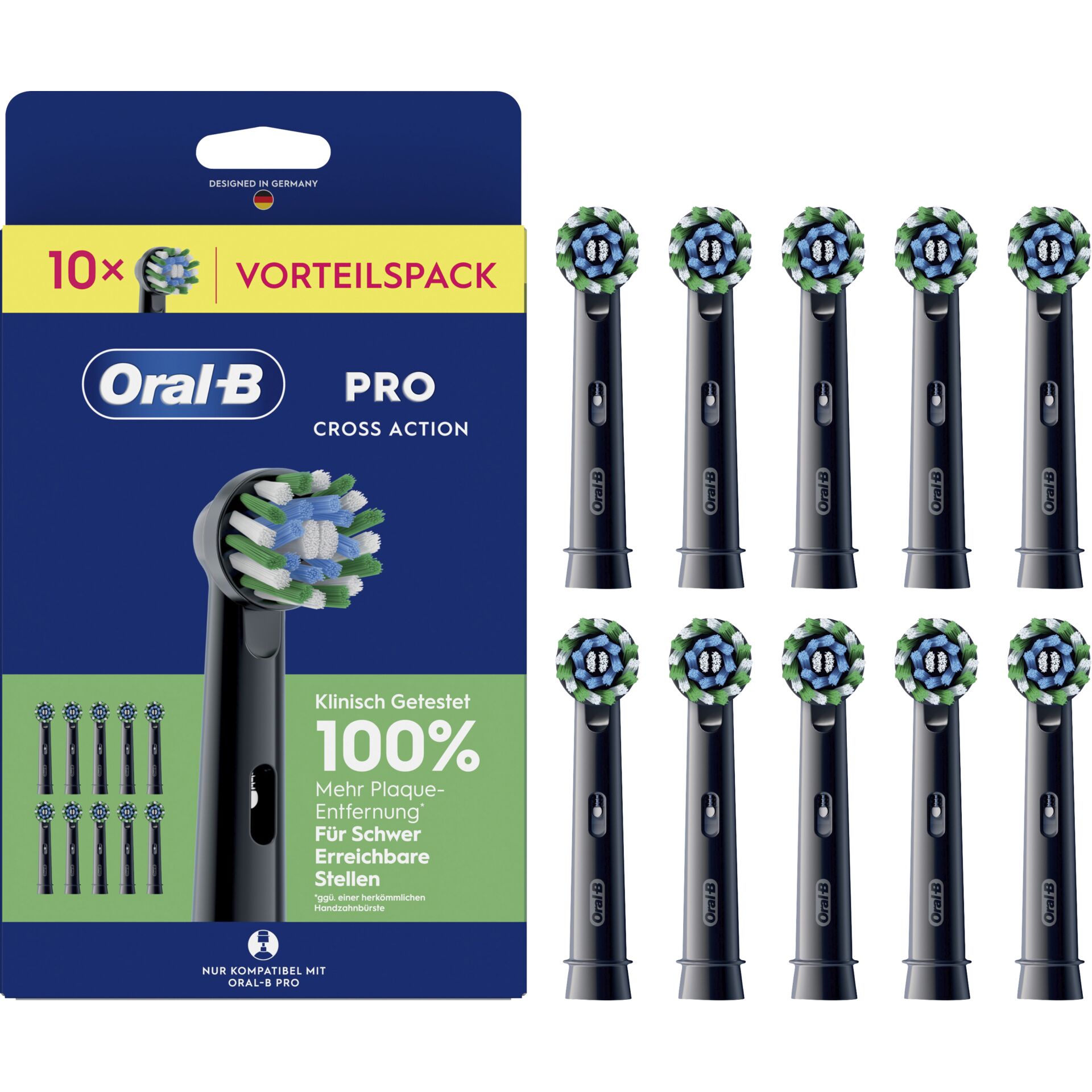 Oral-B Aufsteckbürsten schwarz  Pro CrossAction 10er