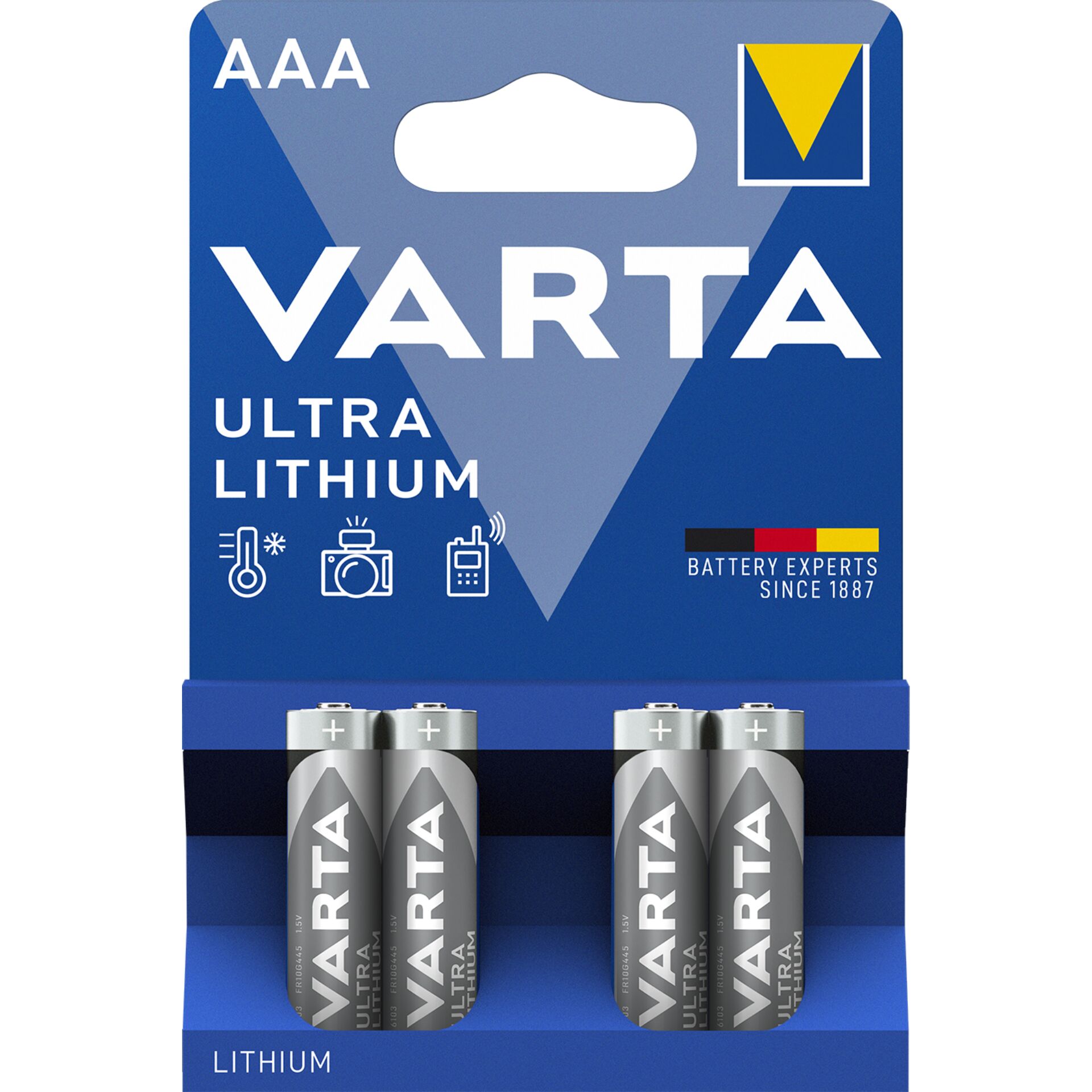 1x4 Varta Ultra Lithium Micro  AAA LR 03