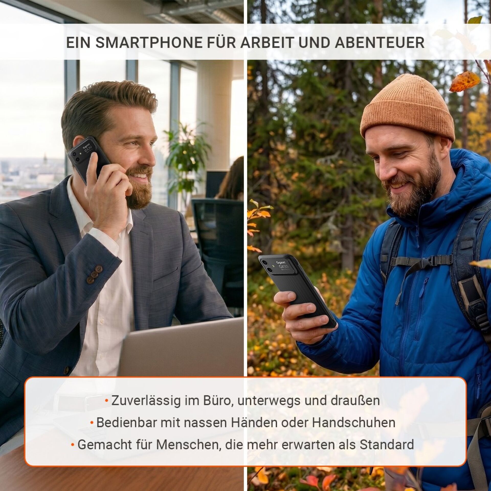 Smartphone, Business, Outdoor, Zusammenarbeit, Dual-Nutzung