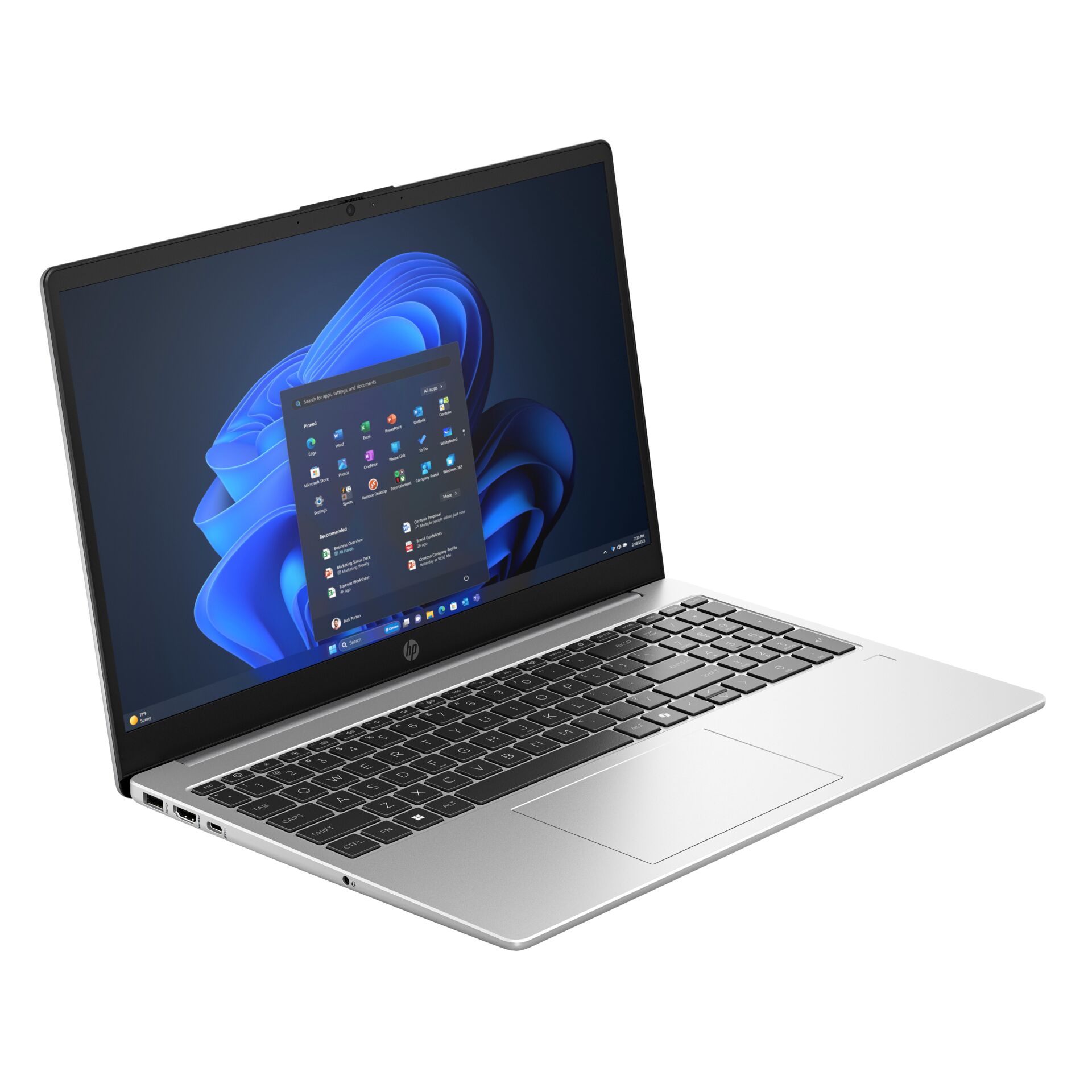 Laptop, HP, Silber, Windows, Tastatur