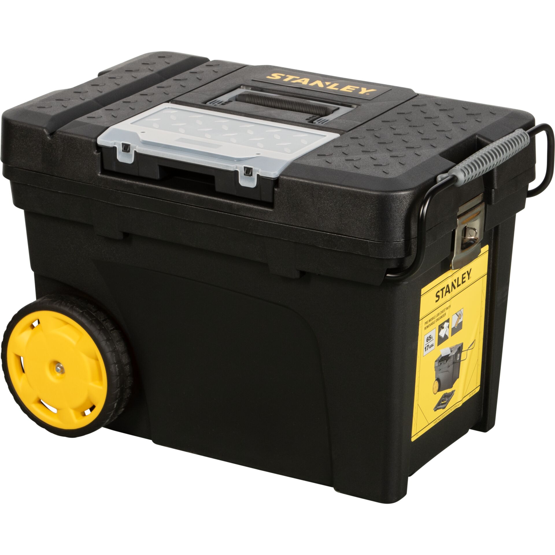 Kofferbox, Werkzeugkiste, Mobilwerkzeugkasten, Gelb, Räder