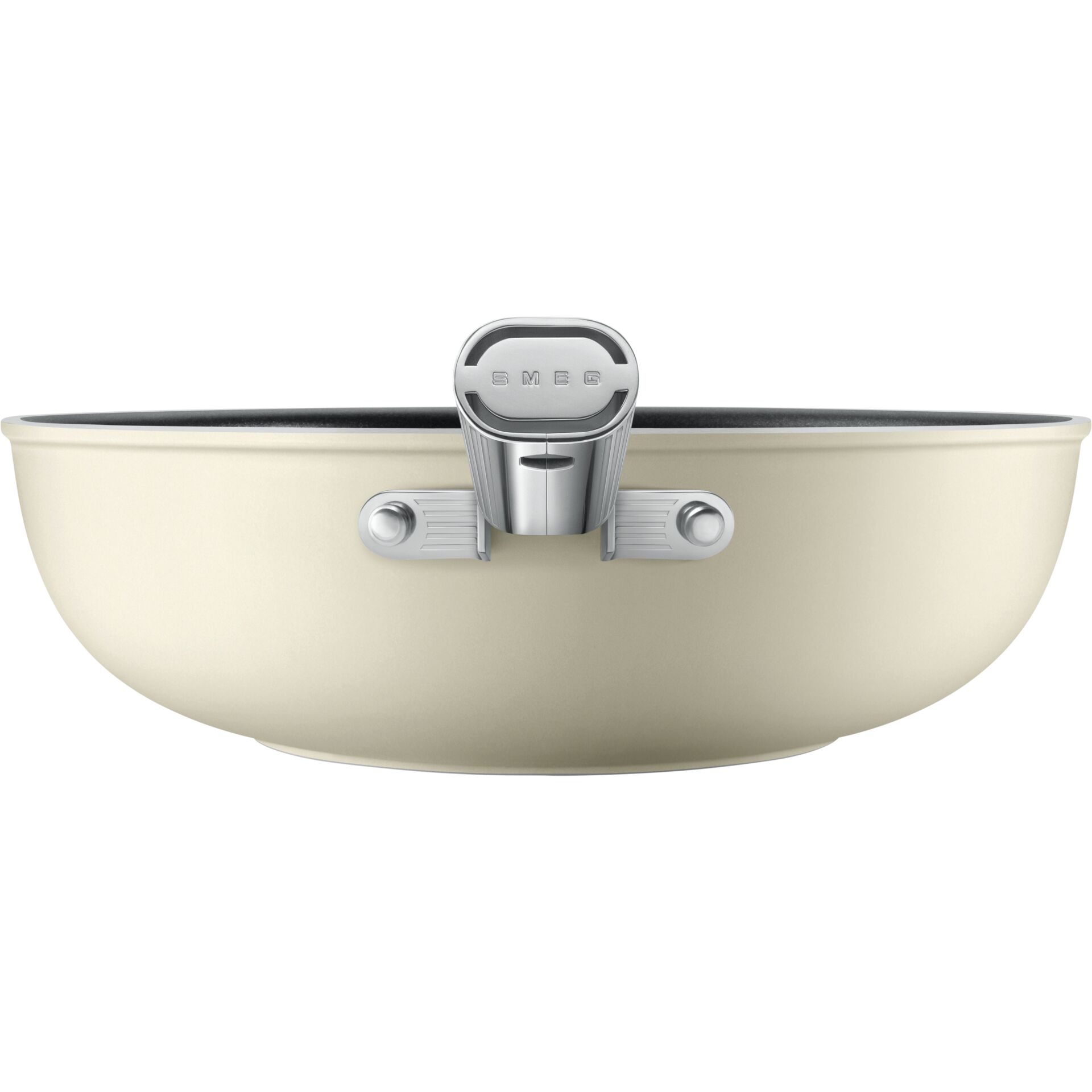 Kochpfanne, Emailliert, Creme, Bodenpfanne, Griffmontage