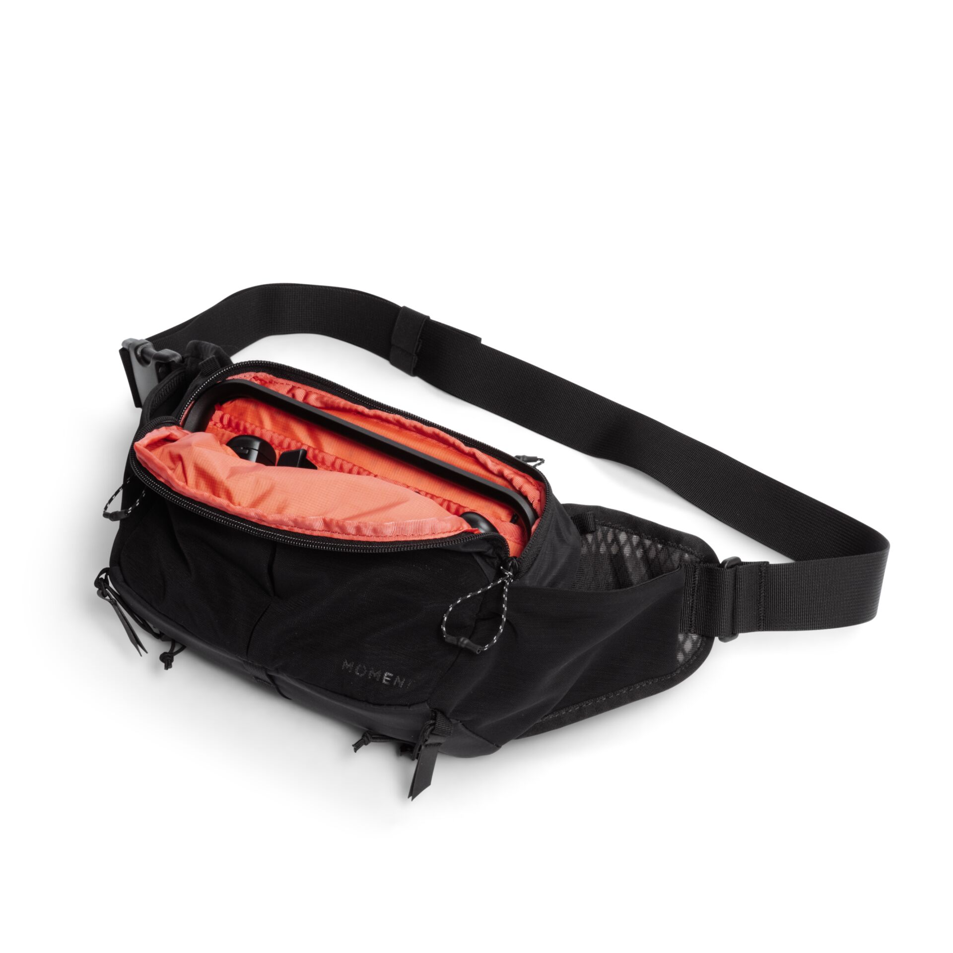 Mittelzeit, Tasche, Gürteltasche, Nylon, rot-orange Innenfutter