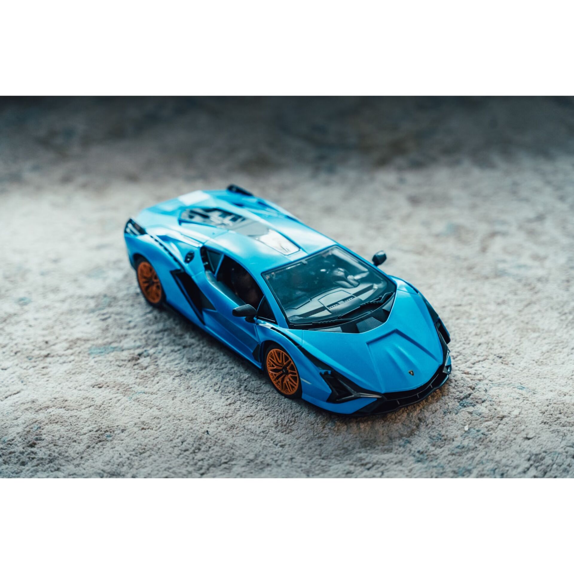Sportwagen, Modelauto, Blau, OrangeFelgen, Spoiler