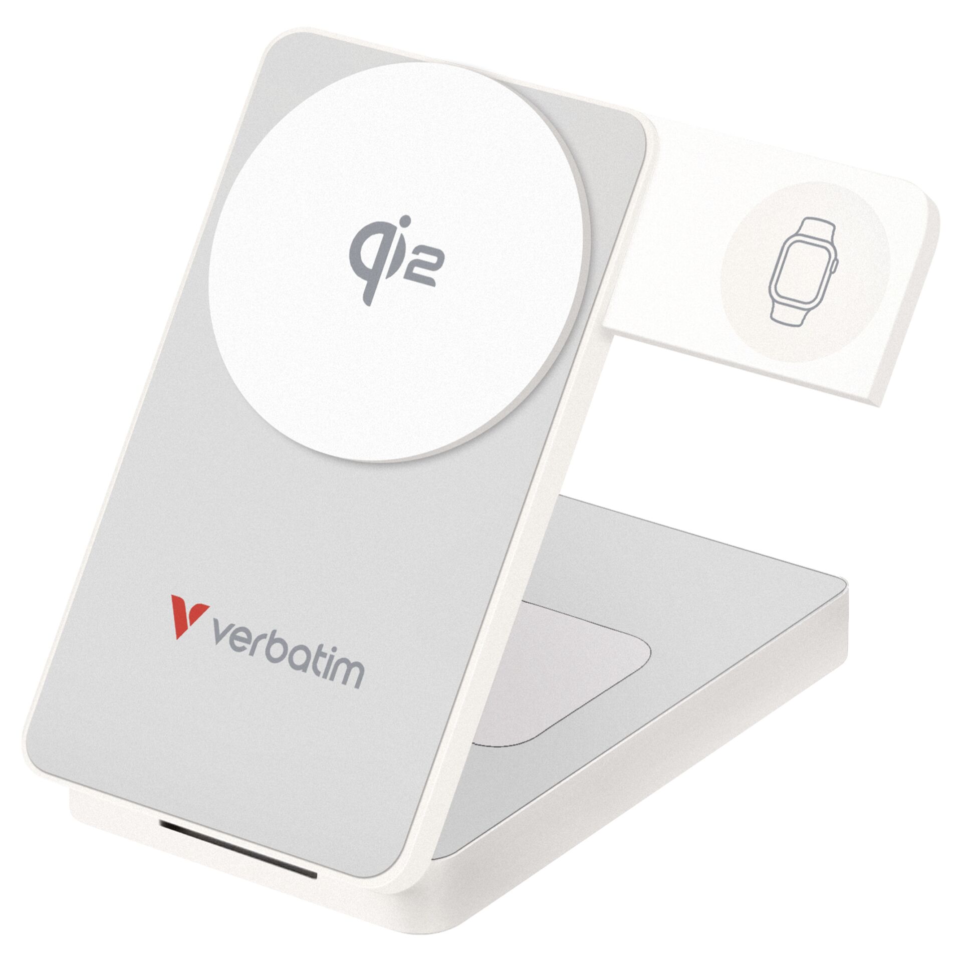 Wireless charger, Qi2, Desk stand, Phone stand, White
