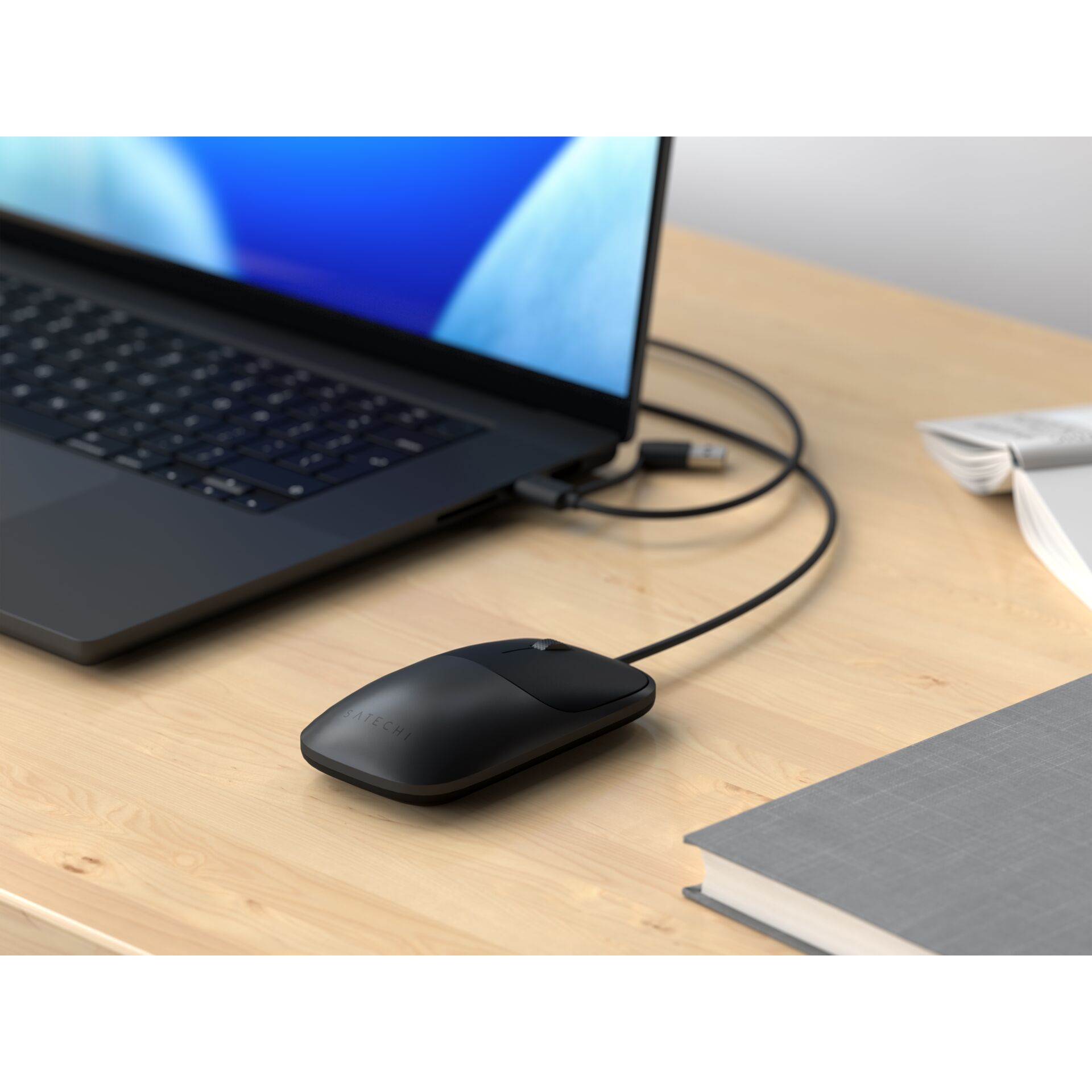 Laptop, Maus, USB-C, Schwarz, Arbeitsplatz