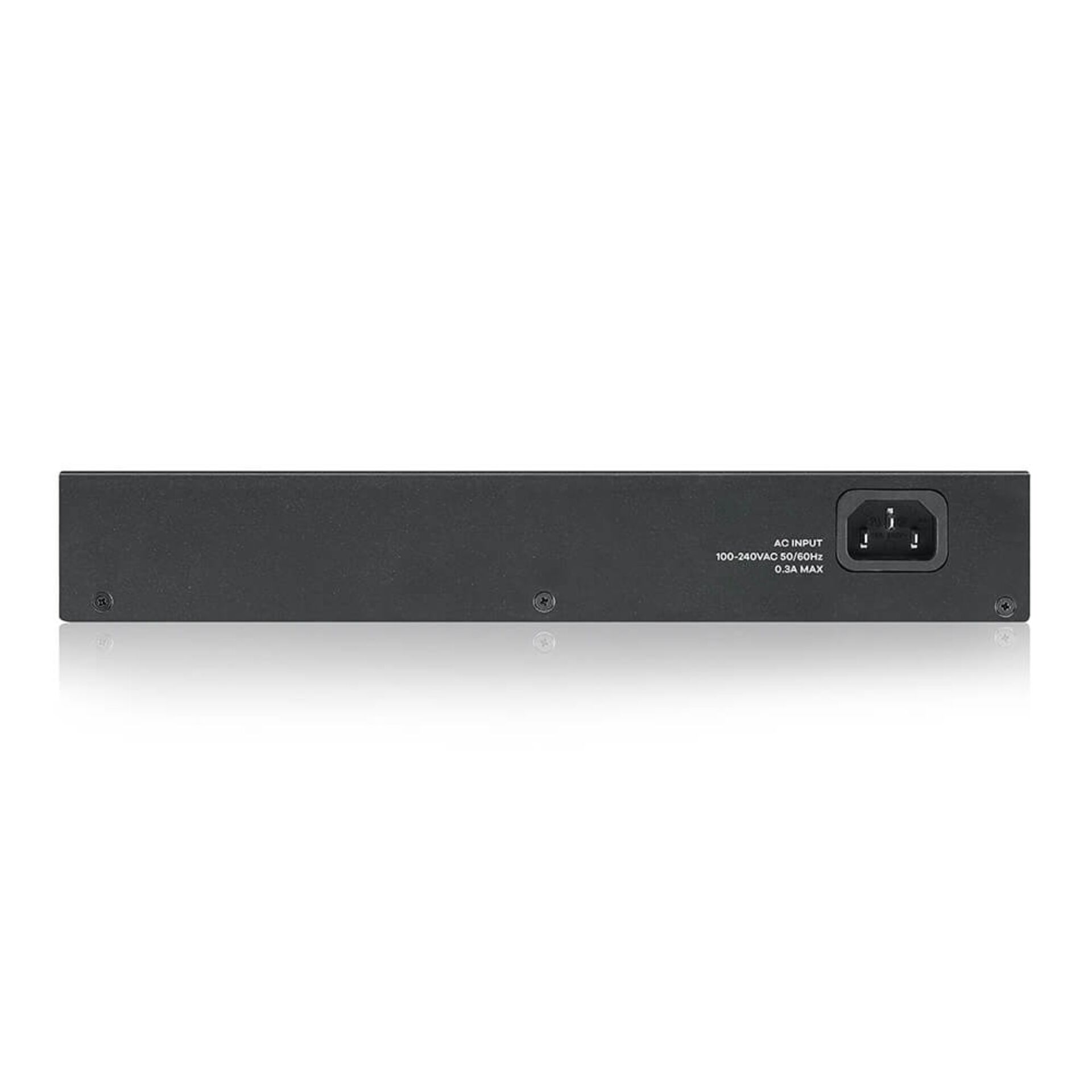 Elektronikgerät, Metallgehäuse, schwarz, Netzanschluss, Kaltgerätebuchse
