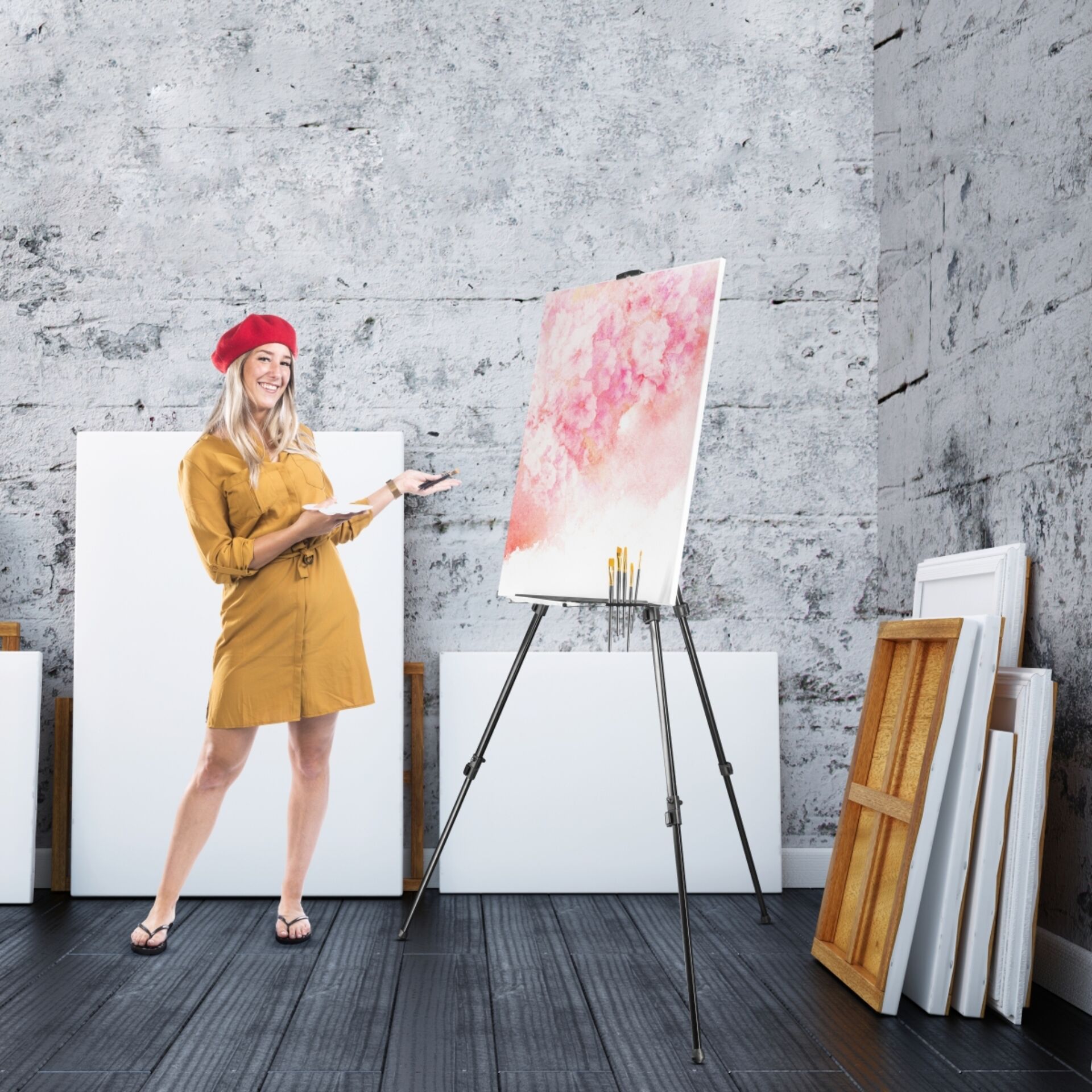 Moebel, Tabelle, Schreibtisch, Gemälde, Person