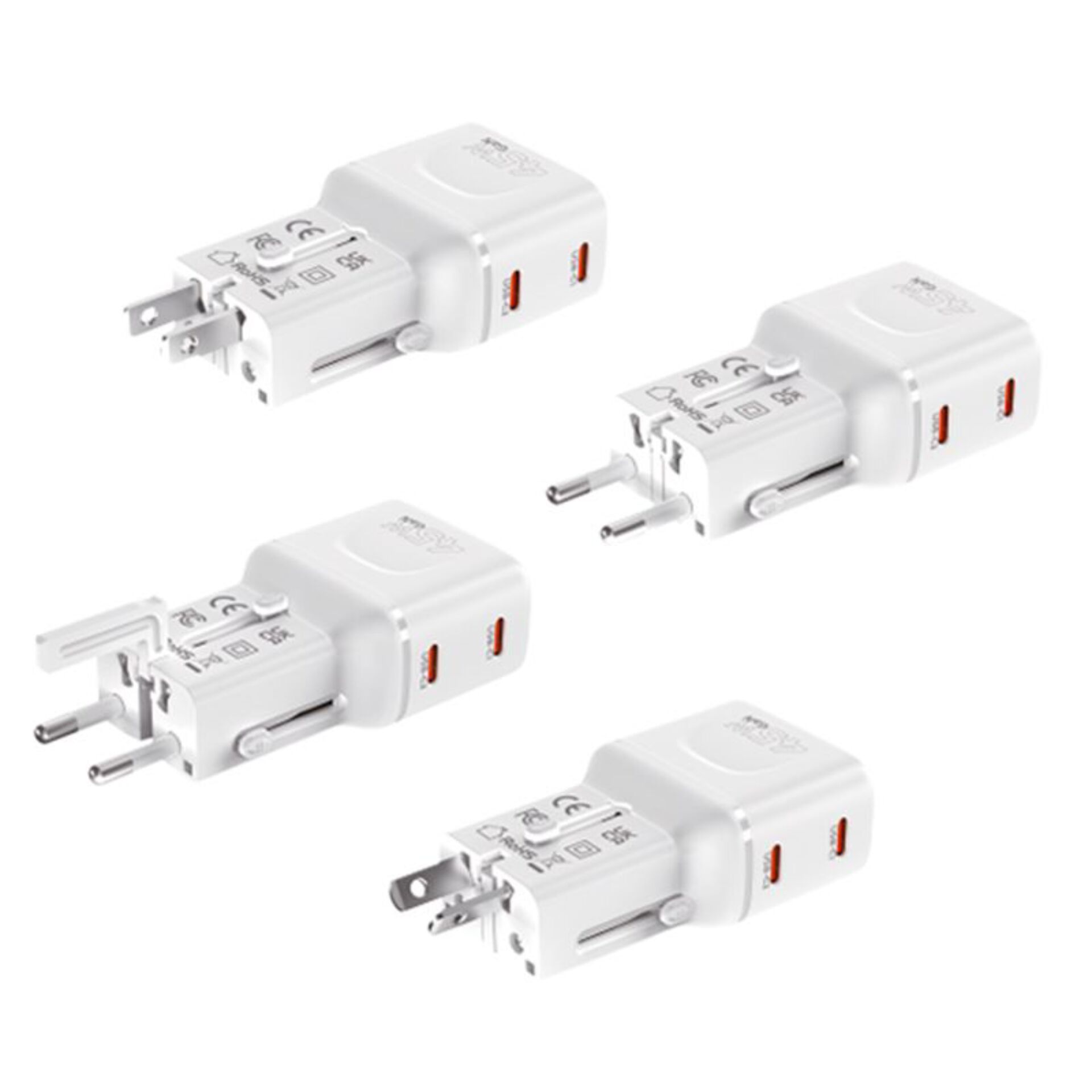 USB-Ladegerät, Dual-USB, EU-Stecker, Weißer Adapter, Mini-Ladegerät