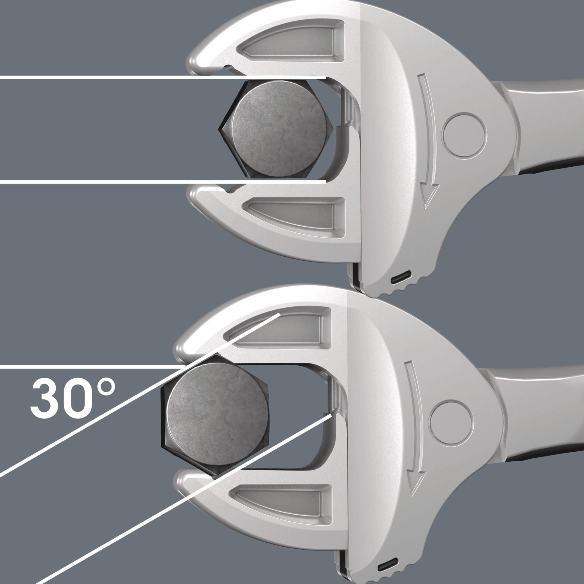 Golfgriff, verstellbare Klemme, Schraubknopf, Metallbeschläge, Winkelanzeige