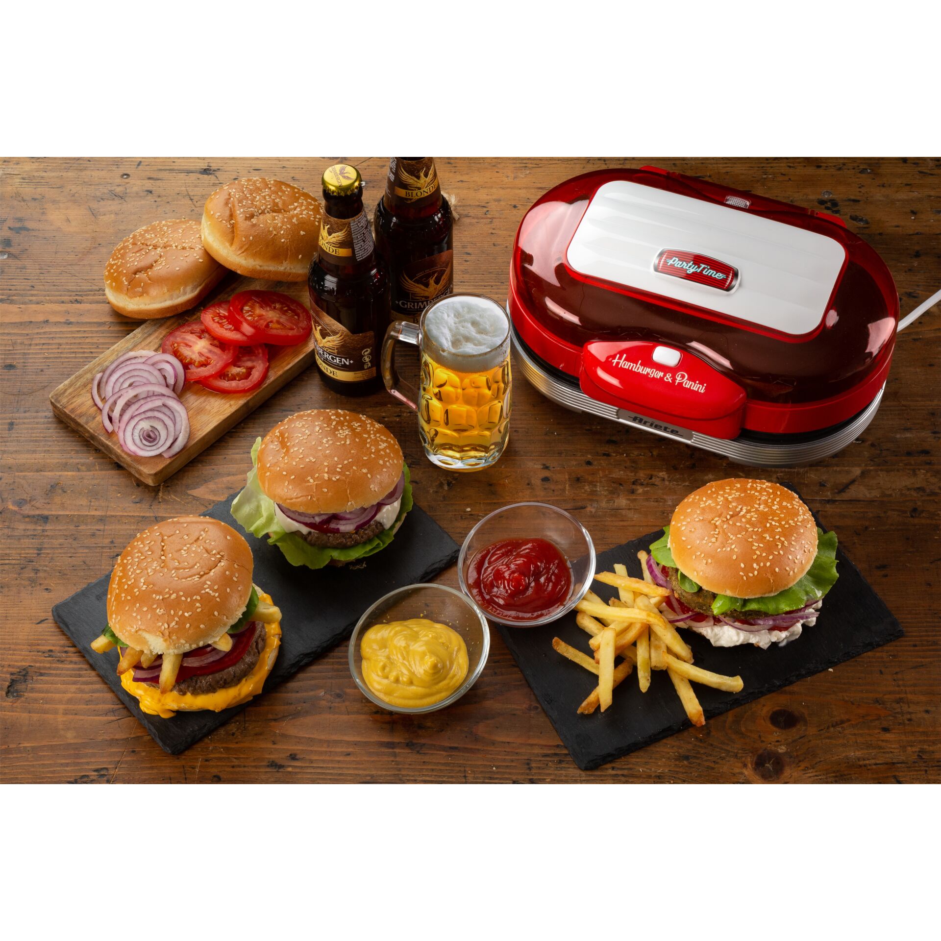 Hamburger, Burger, Frites, Grillset, Küchengerät