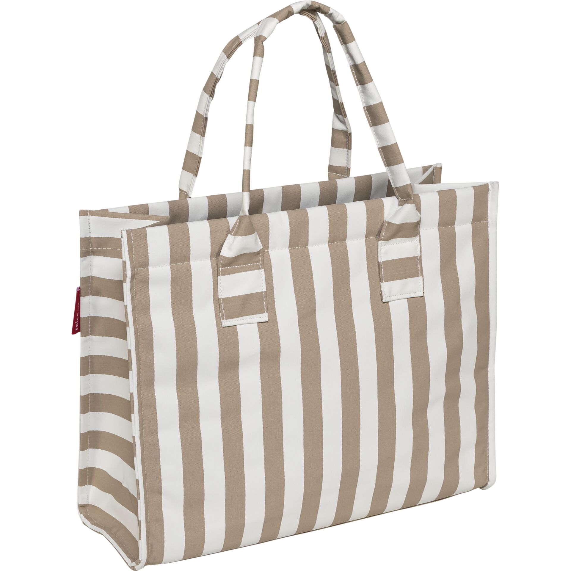 Tote, Strandtasche, Streifen, Beige, Weiß