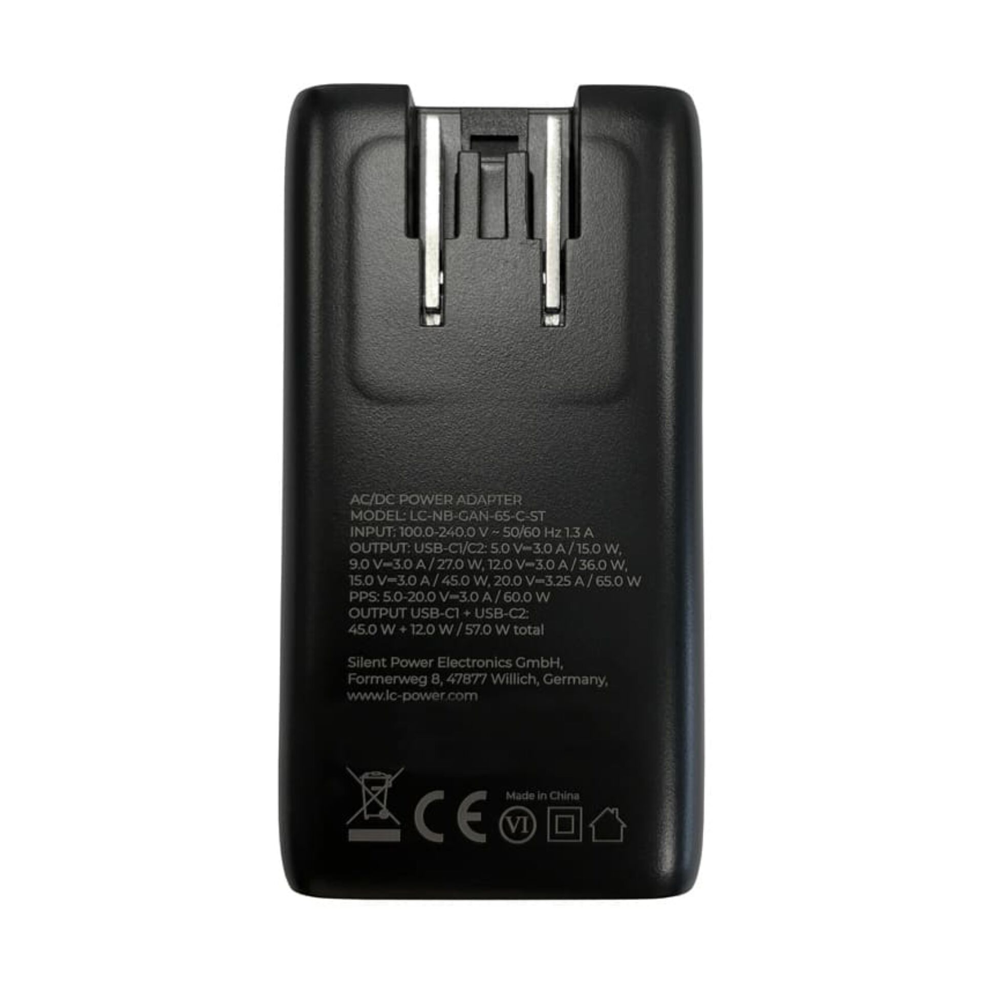 AC/DC power adapter, USB charger, wall charger, Schwarz, Kompakt