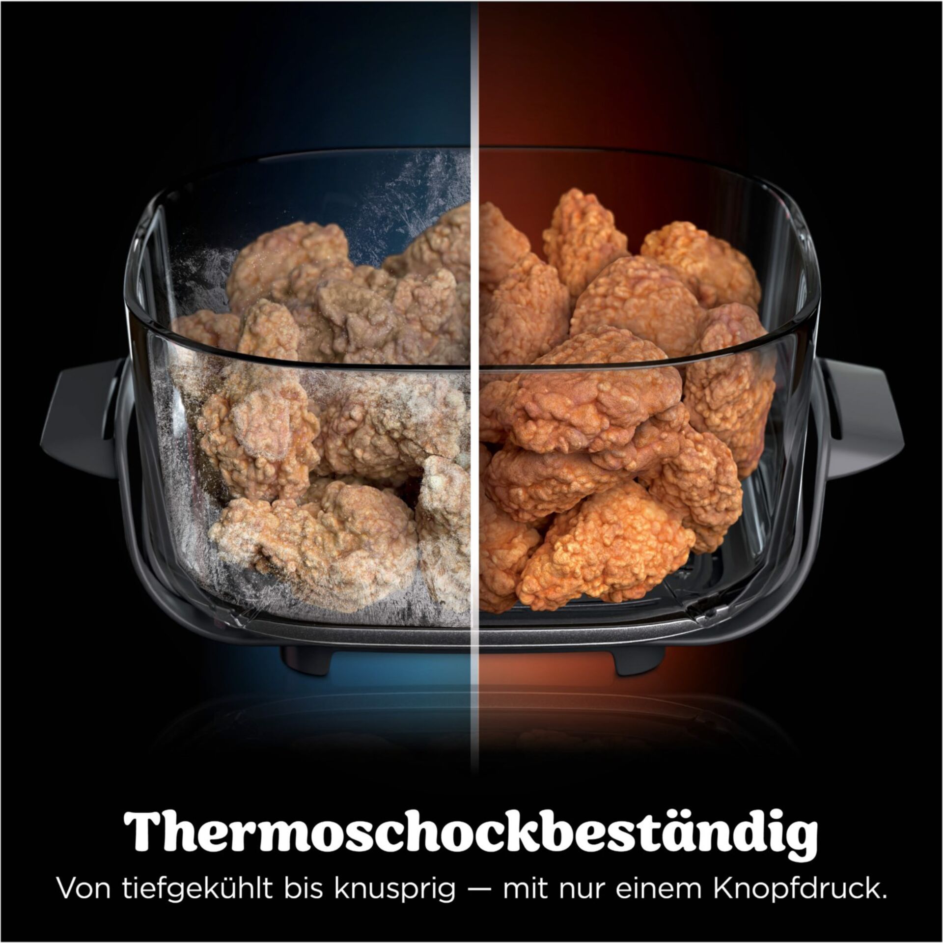 frozen fried chicken, knusprige textur, hähnchenteile, thermo schock beständig, küchenzubehör