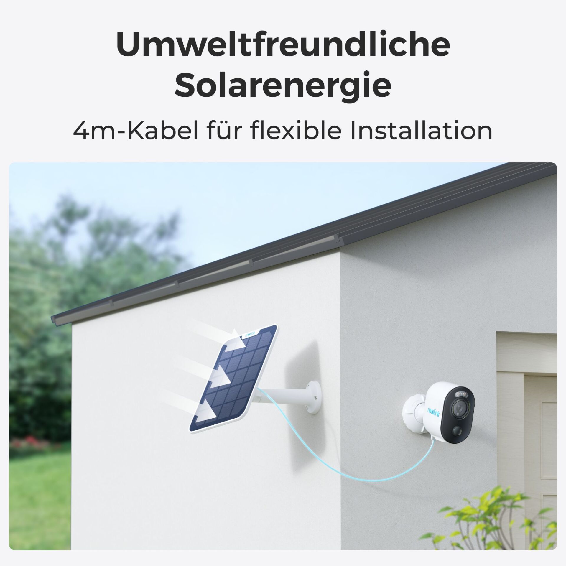 Solarmodul, Außenkamera, CCTV, Kabellos, 4m-Kabel