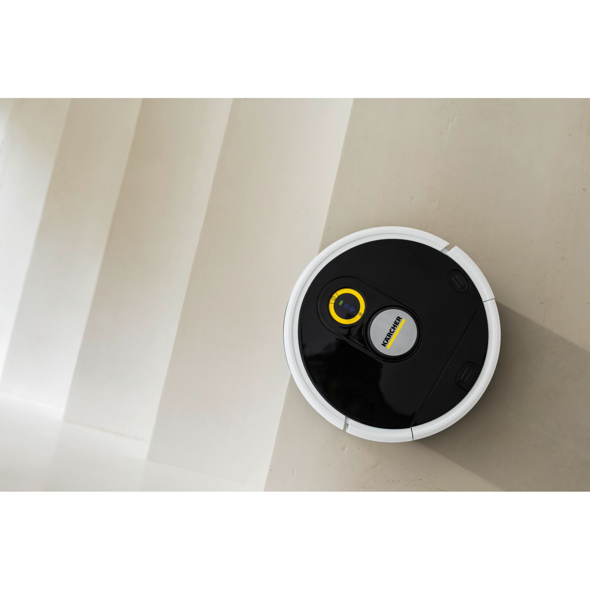 Roboterstaubsauger, Saugroboter, Runder Staubsauger, Kärcher, Haushaltsgerät, Roboterstaubsauger, Saugroboter, Kabellos, Weiß, Schwarz