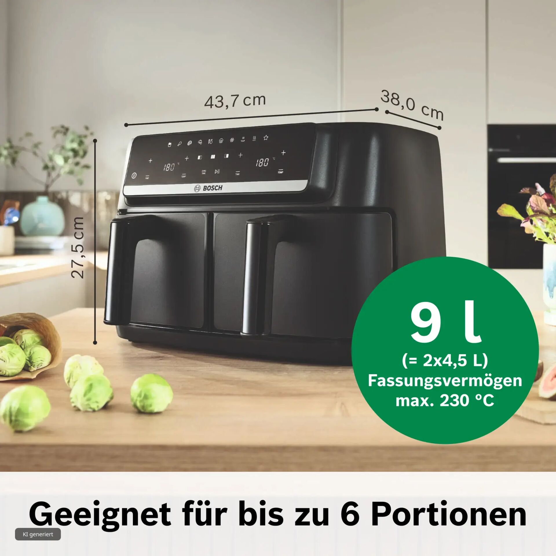 Küchengerät, Dampfgarer, 9 L Kapazität, Kochgerät, Fassungsvermögen 9 Liter