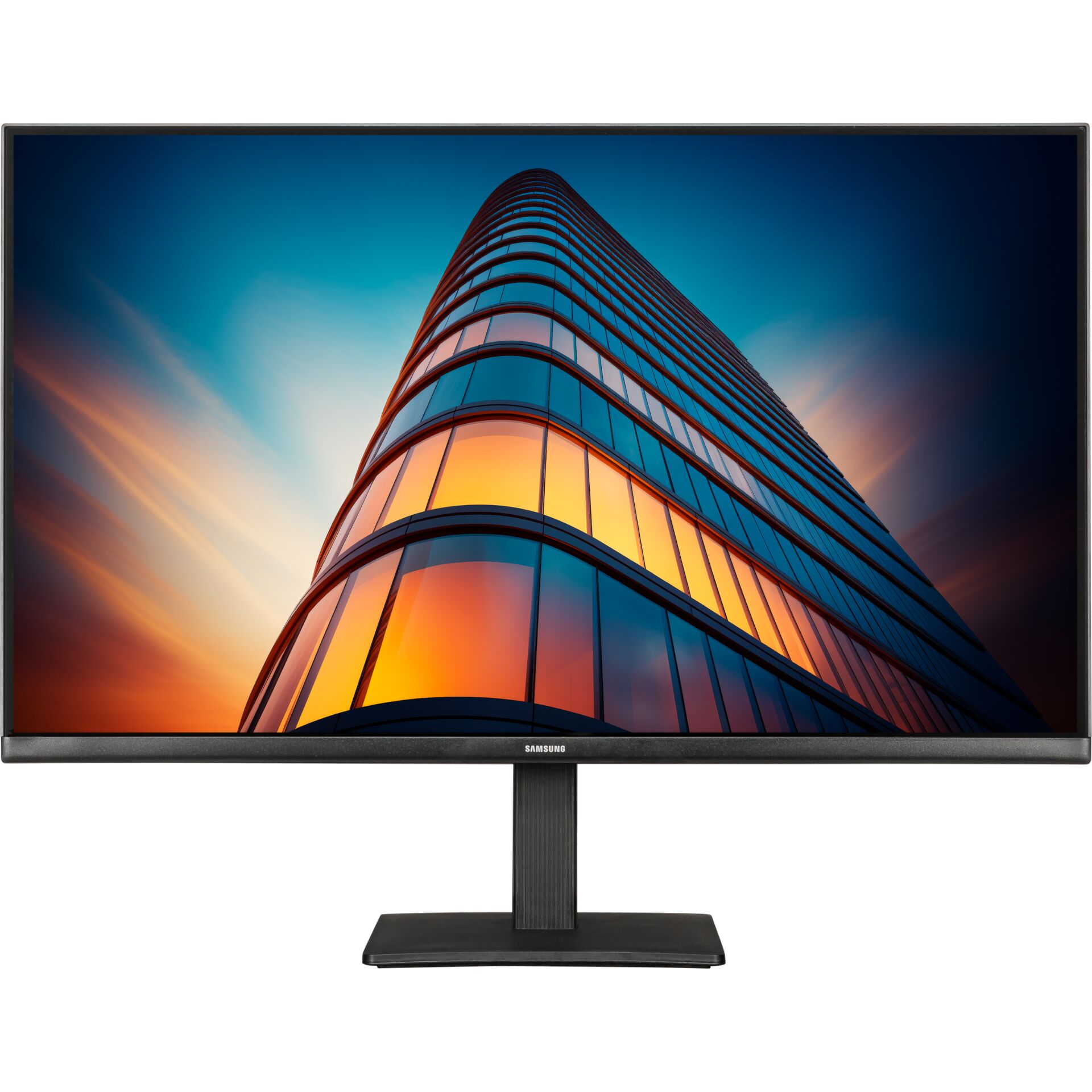 Monitor, Samsung, Flachbildschirm, schwarzes Gehäuse, Standfuß