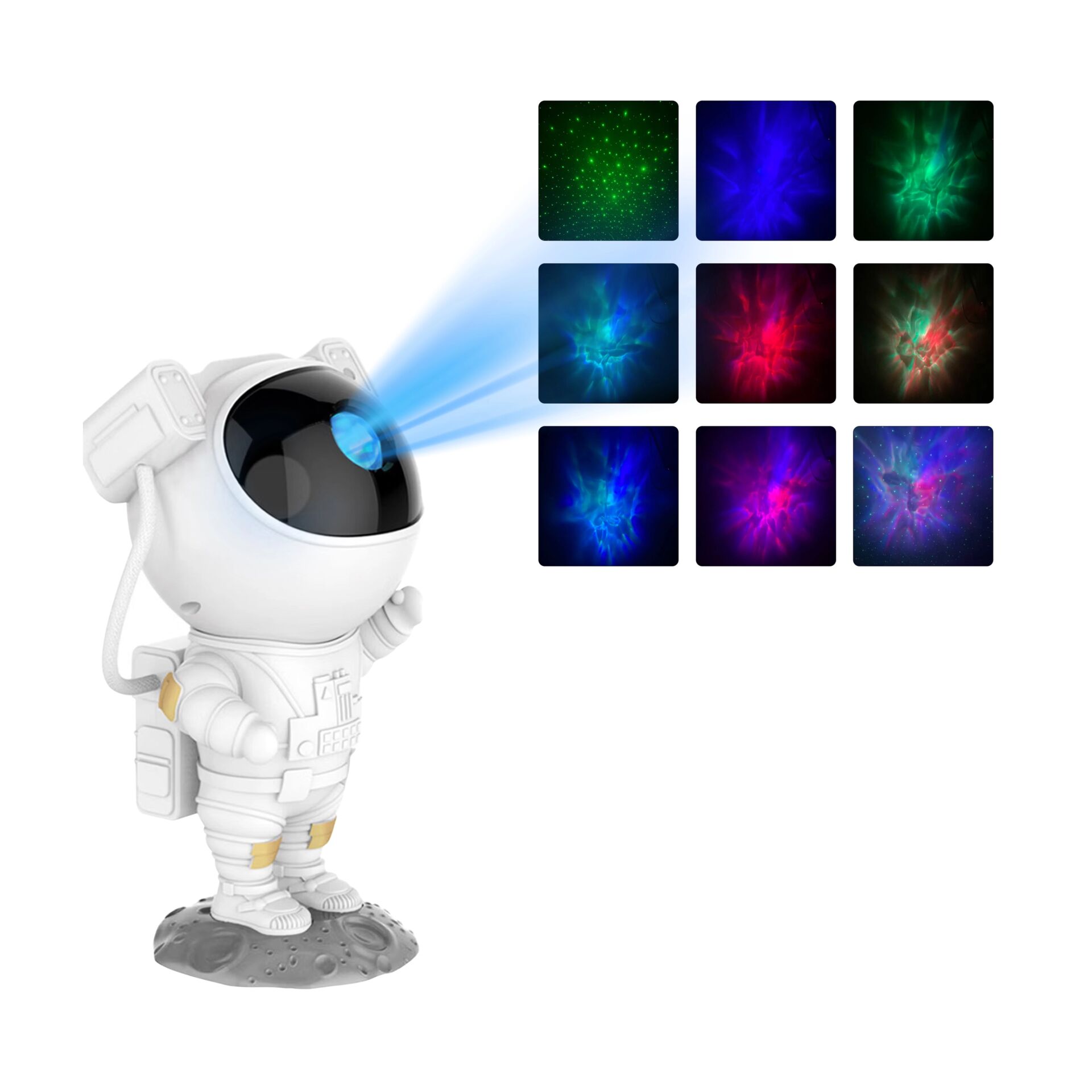 Astronaut, Lichtprojektor, LED-Lichter, Kleine Figur, Weltraumanzug