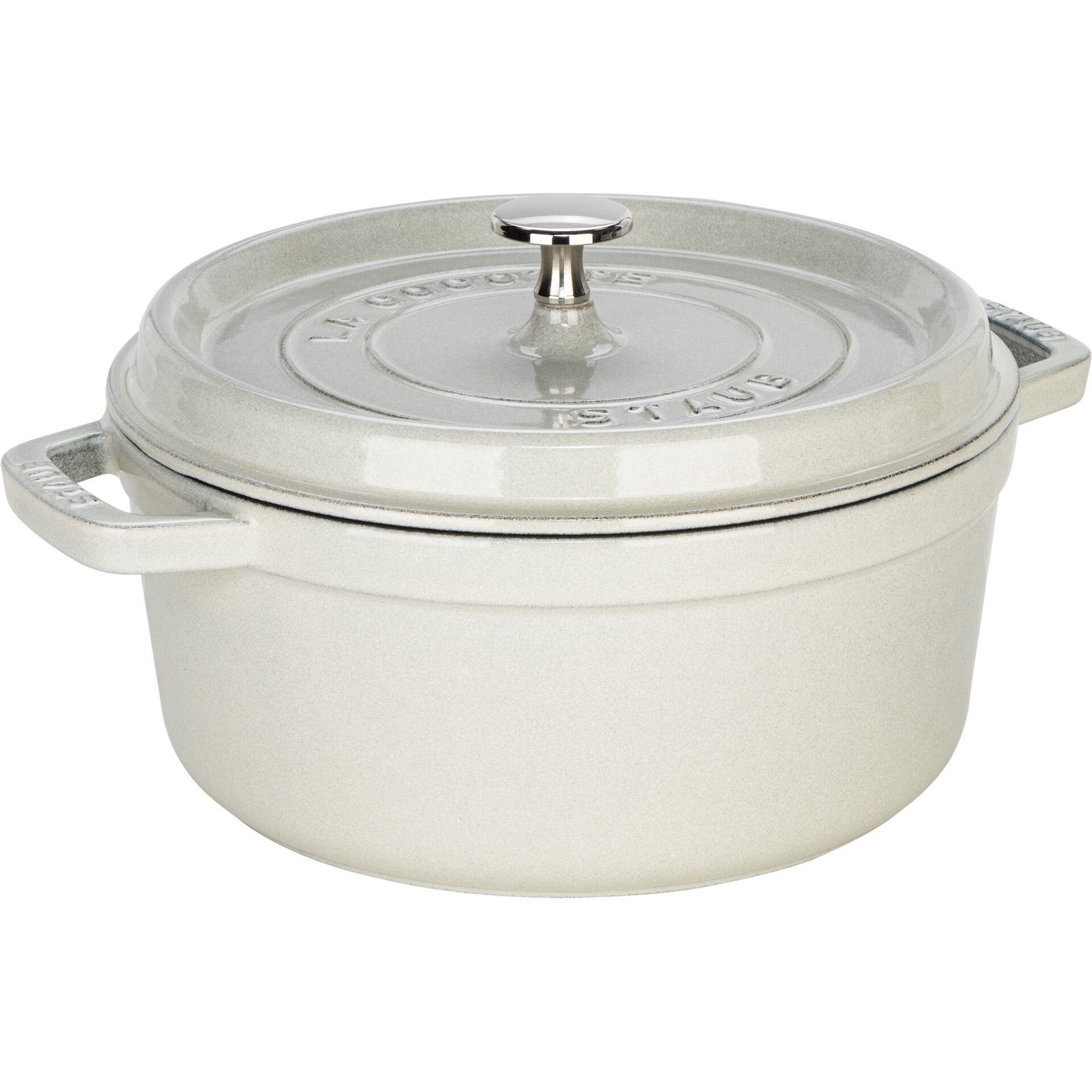 Staub La Cocotte 24cm rund,  weisser Trüffel, Gusseisen