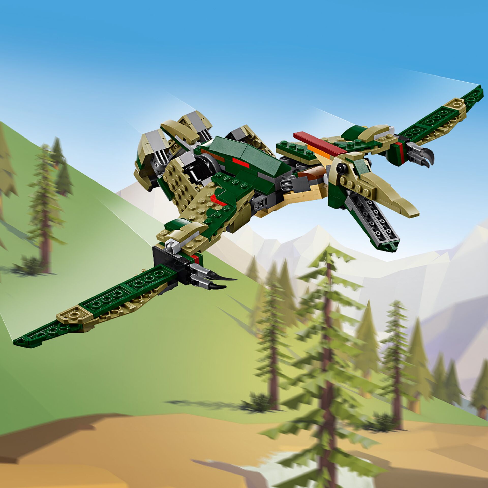 Lego, Drachenmodell, Hubschrauber,  camouflage, grün