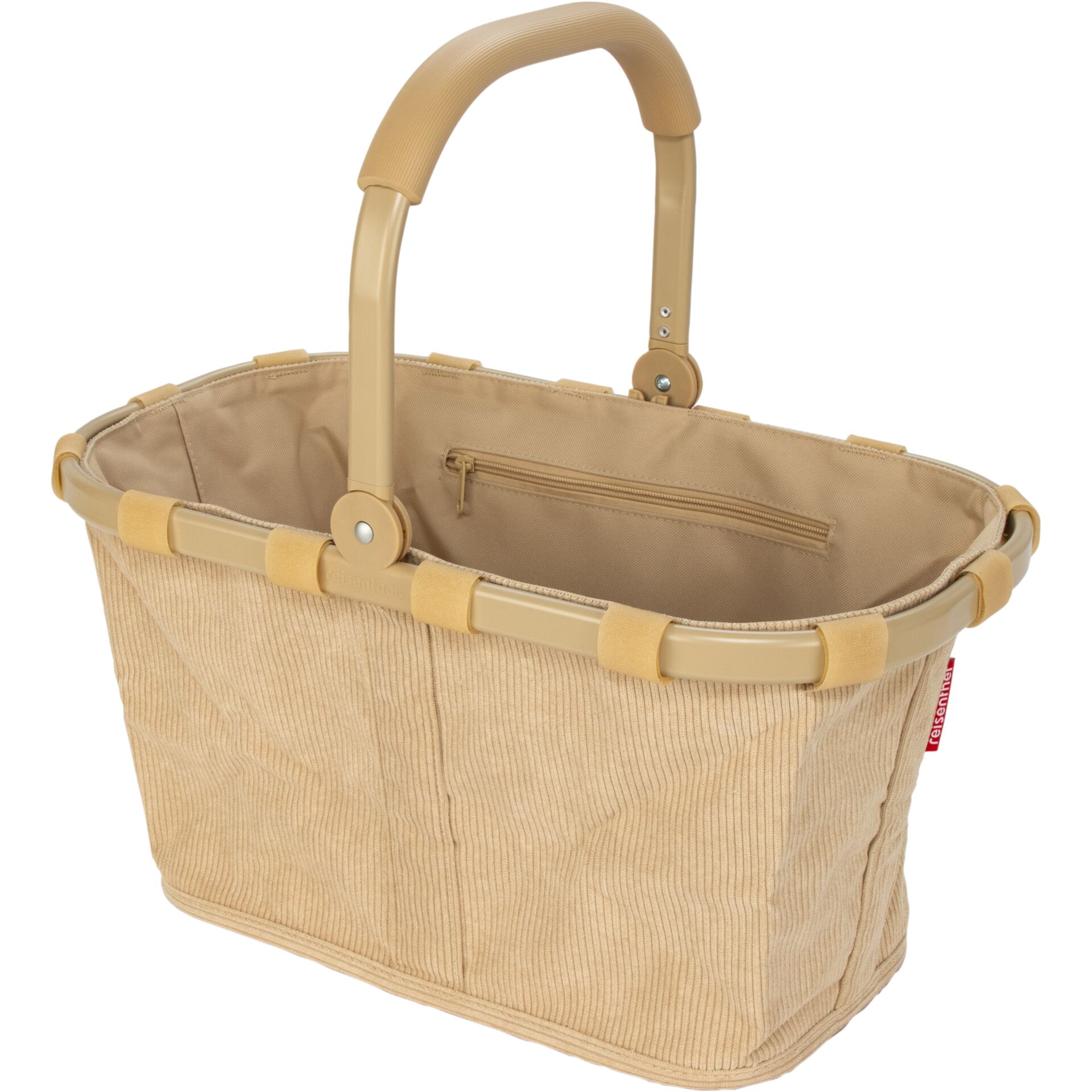 Tasche, Korbtasche, Corduroy, Beige, Henkeltasche