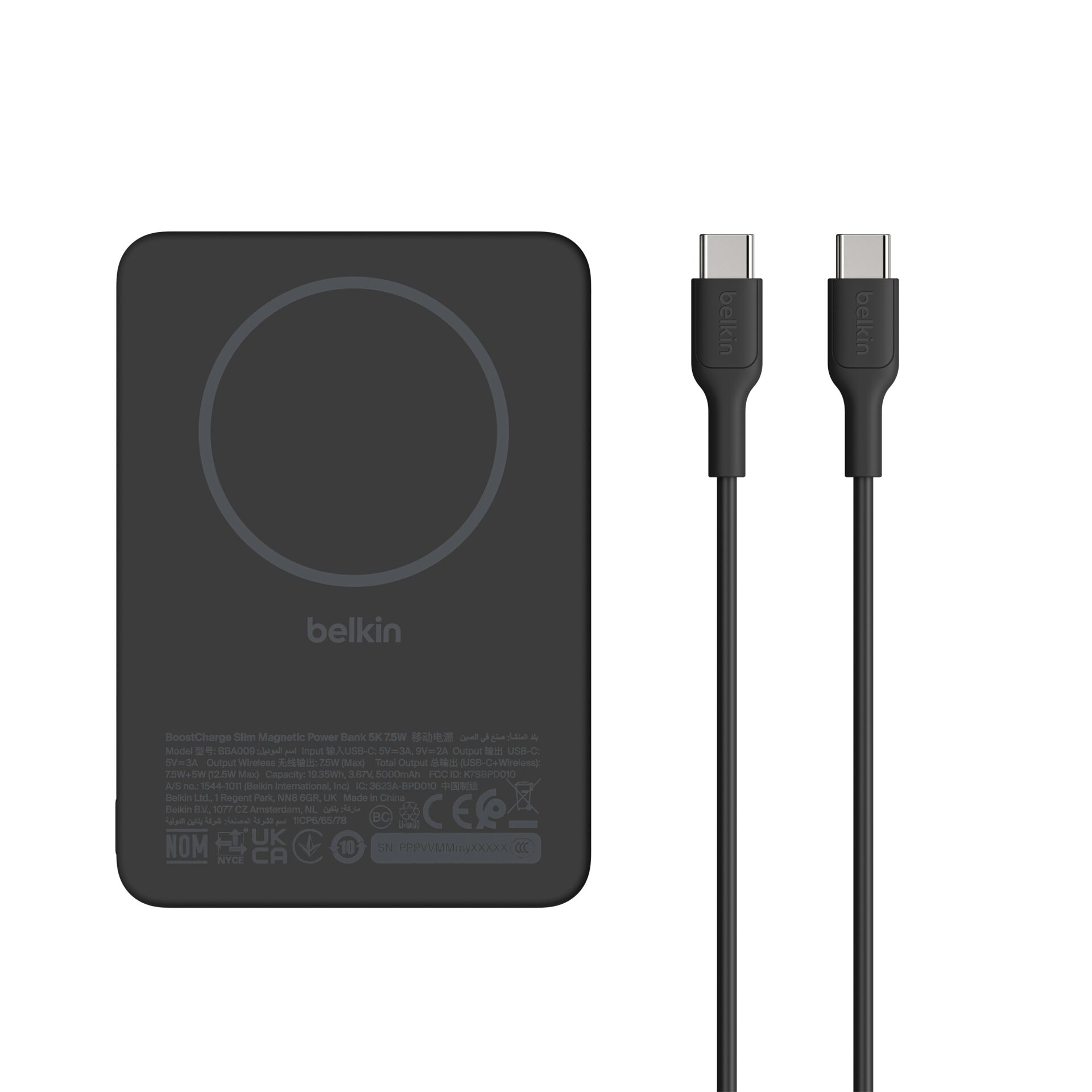 Belkin BoostCharge Slim  5000mAh  mag.Powerb. 7,5W sw.  BPD020hqBK
