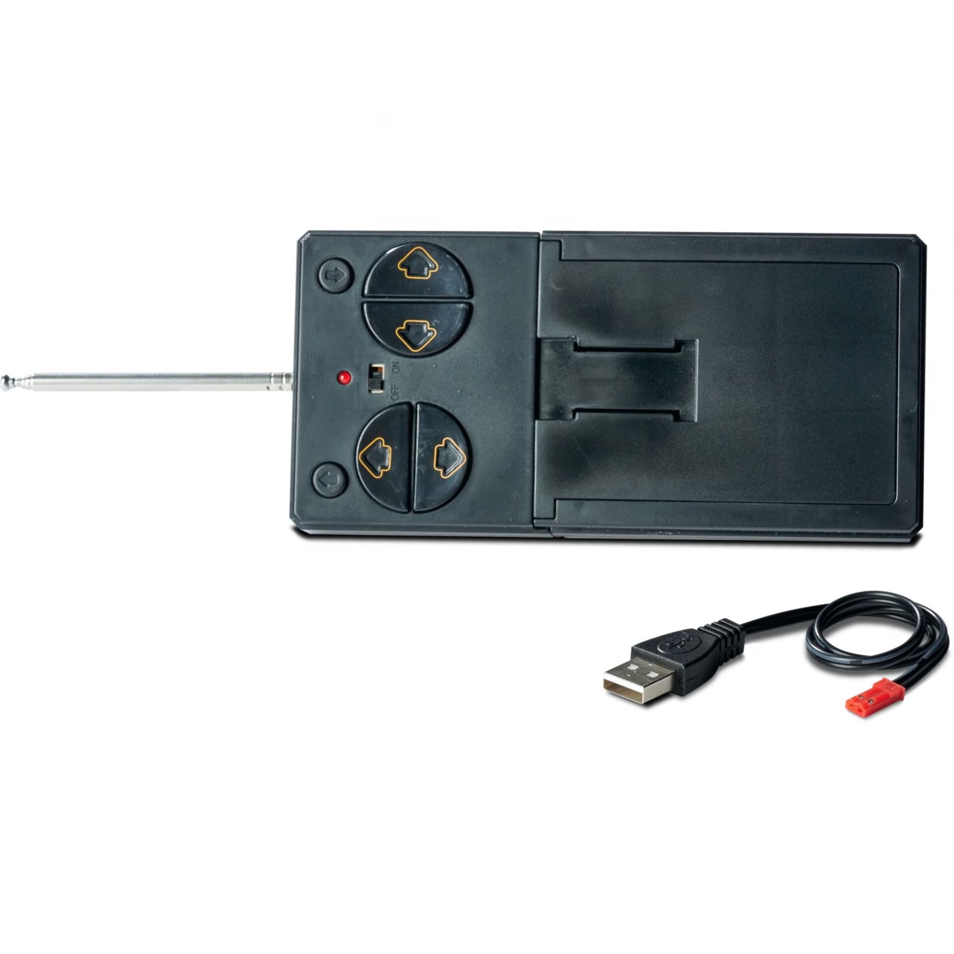 Car charger, Wireless receiver, USB port, Power adapter, Adjustment knob