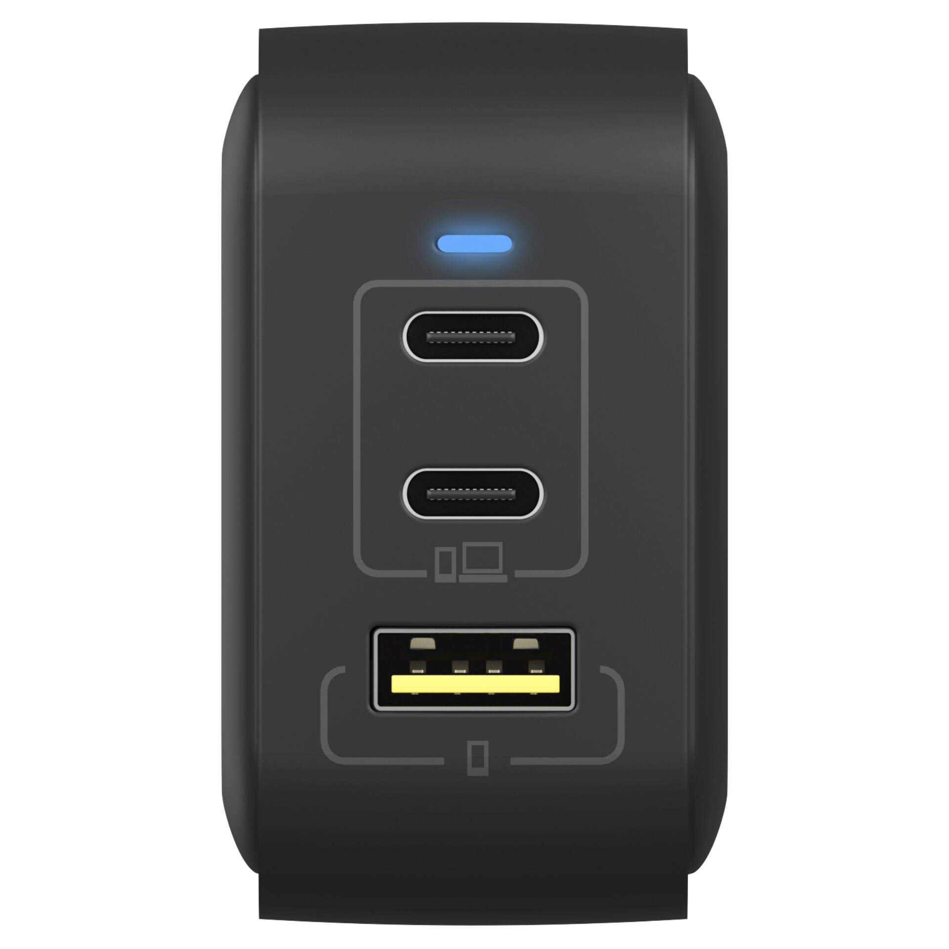 USB-C, USB-C ports, Kartenleser, schwarz, Gerätevorderseite