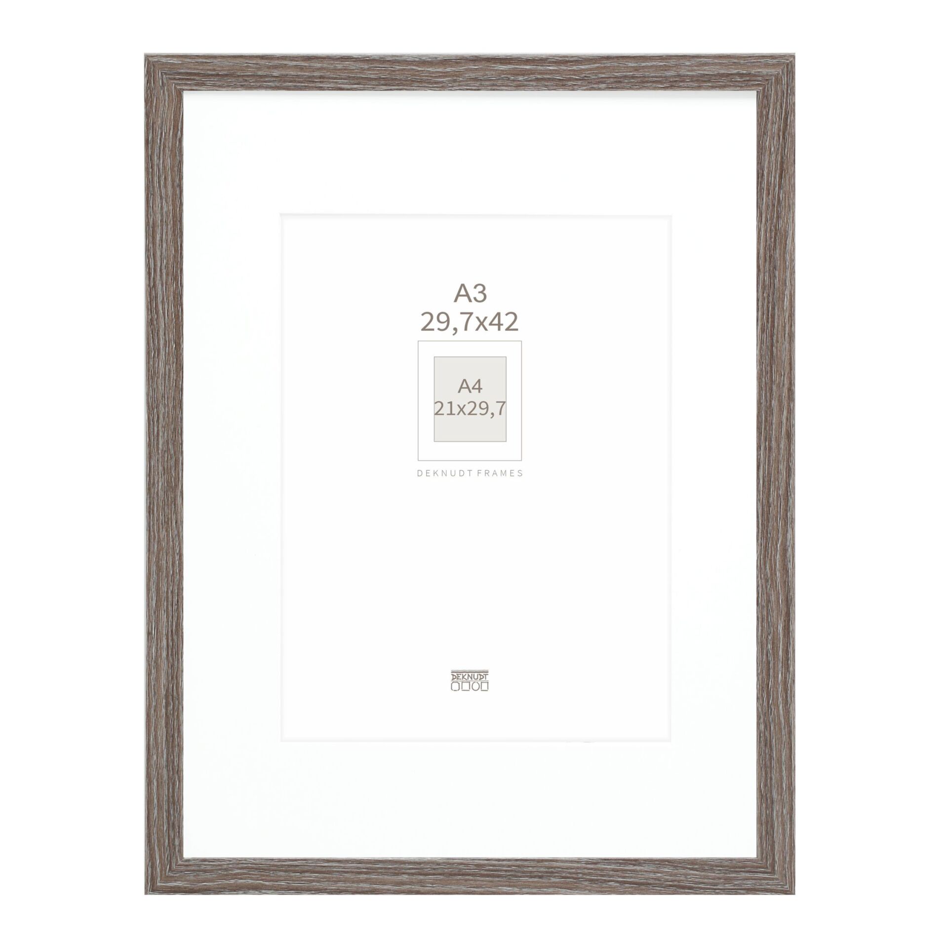 Deknudt S66KH3 P1 DIN A3 29,7x42  Holz grau mit Passepartout