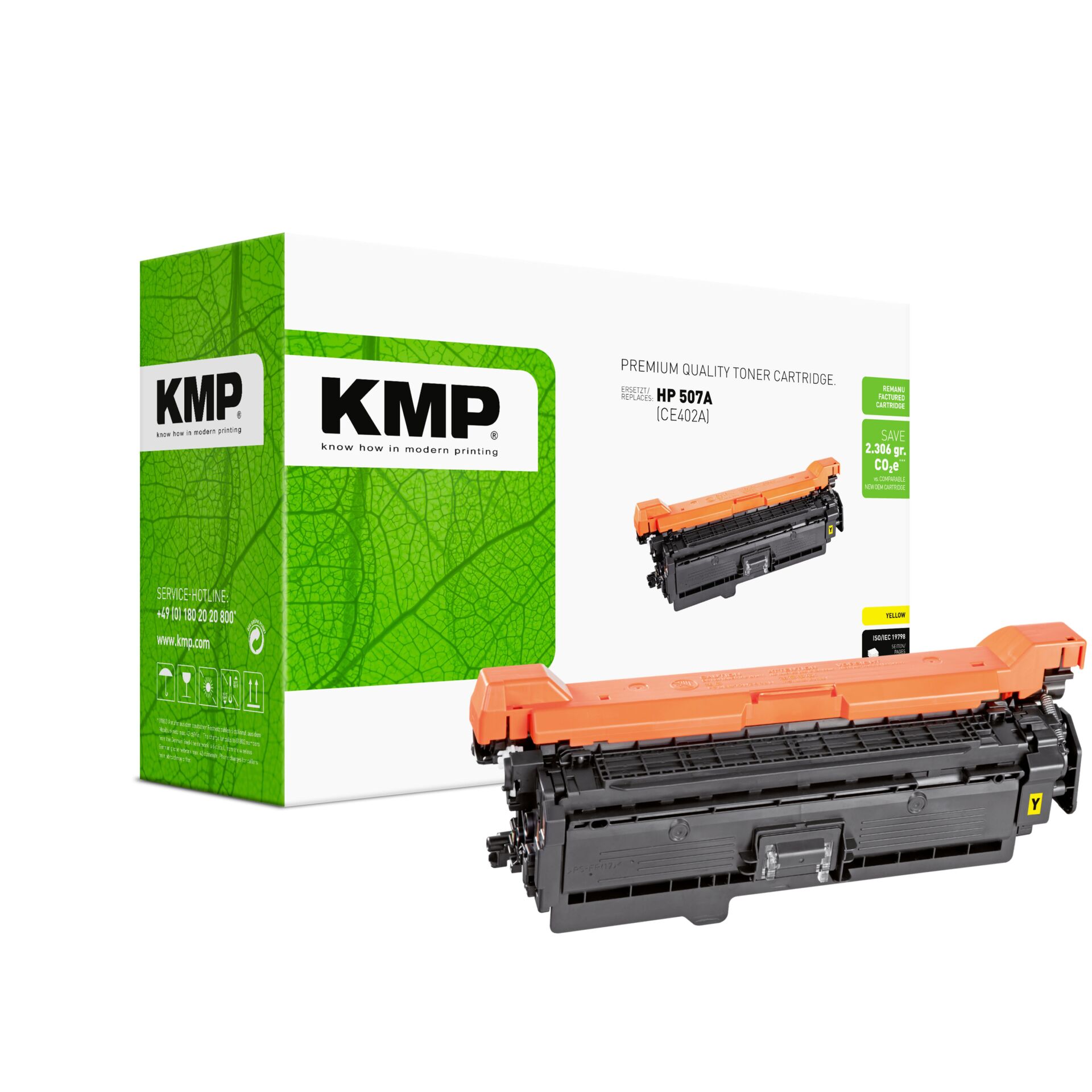 Computerausrüstung, Elektronik, Hardware, Maschine, Tonerpatrone, HP 507A, Lasertoner, Gelb/orange Toner, KMP Patrone