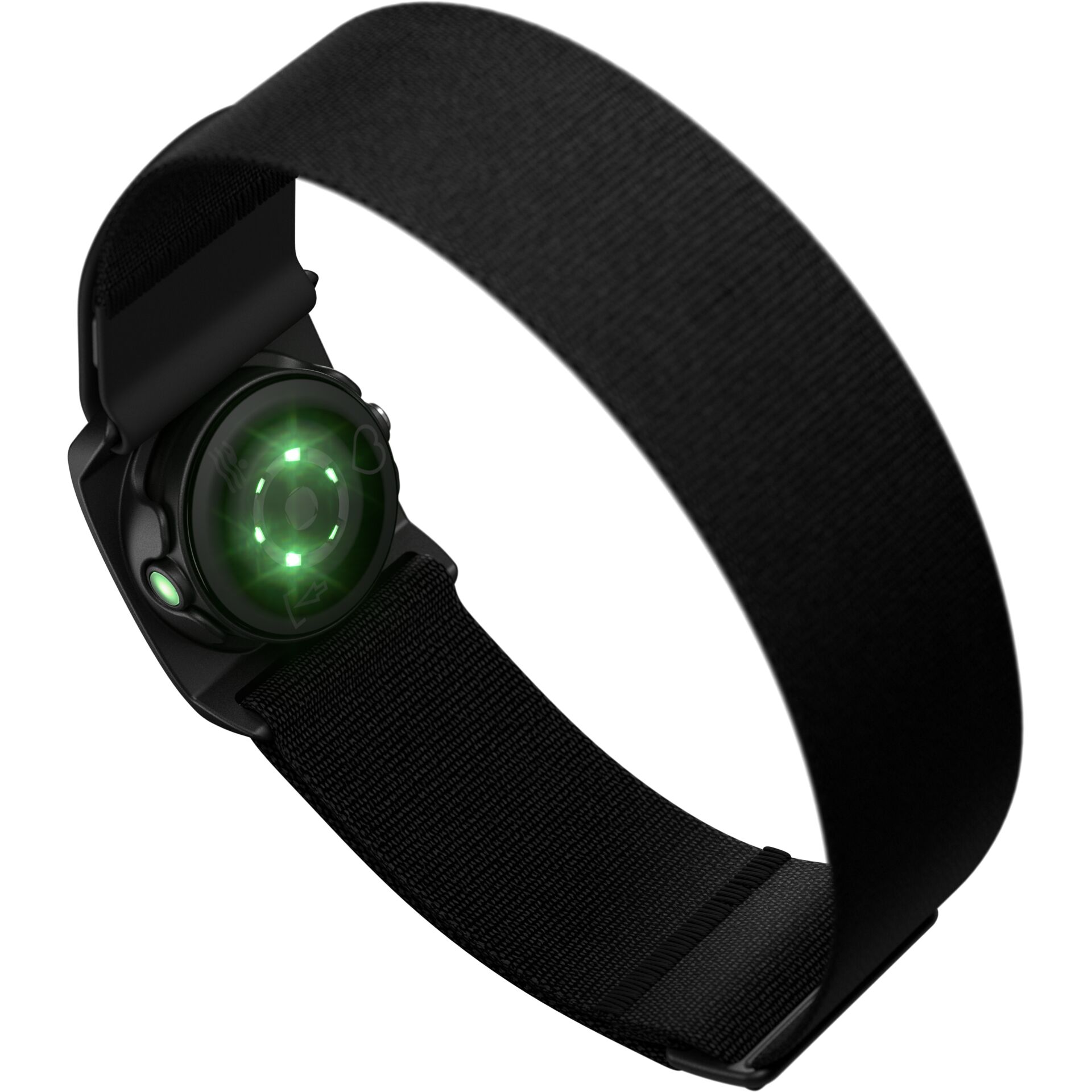 Uhrenarmband, Smartwatch, Rundes Gehäuse, Grünes Licht, Gurtband