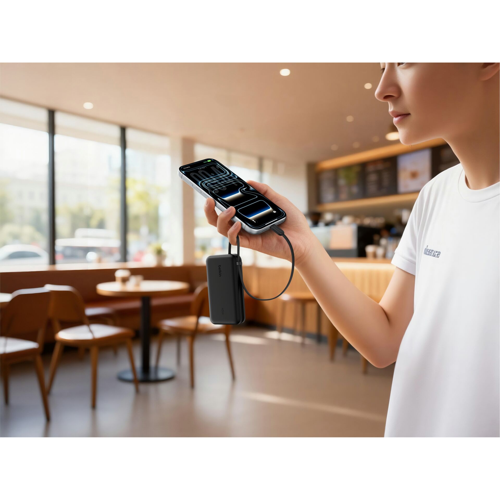 powerbank, usb-c, Ladegerät, Telefon, Kabel