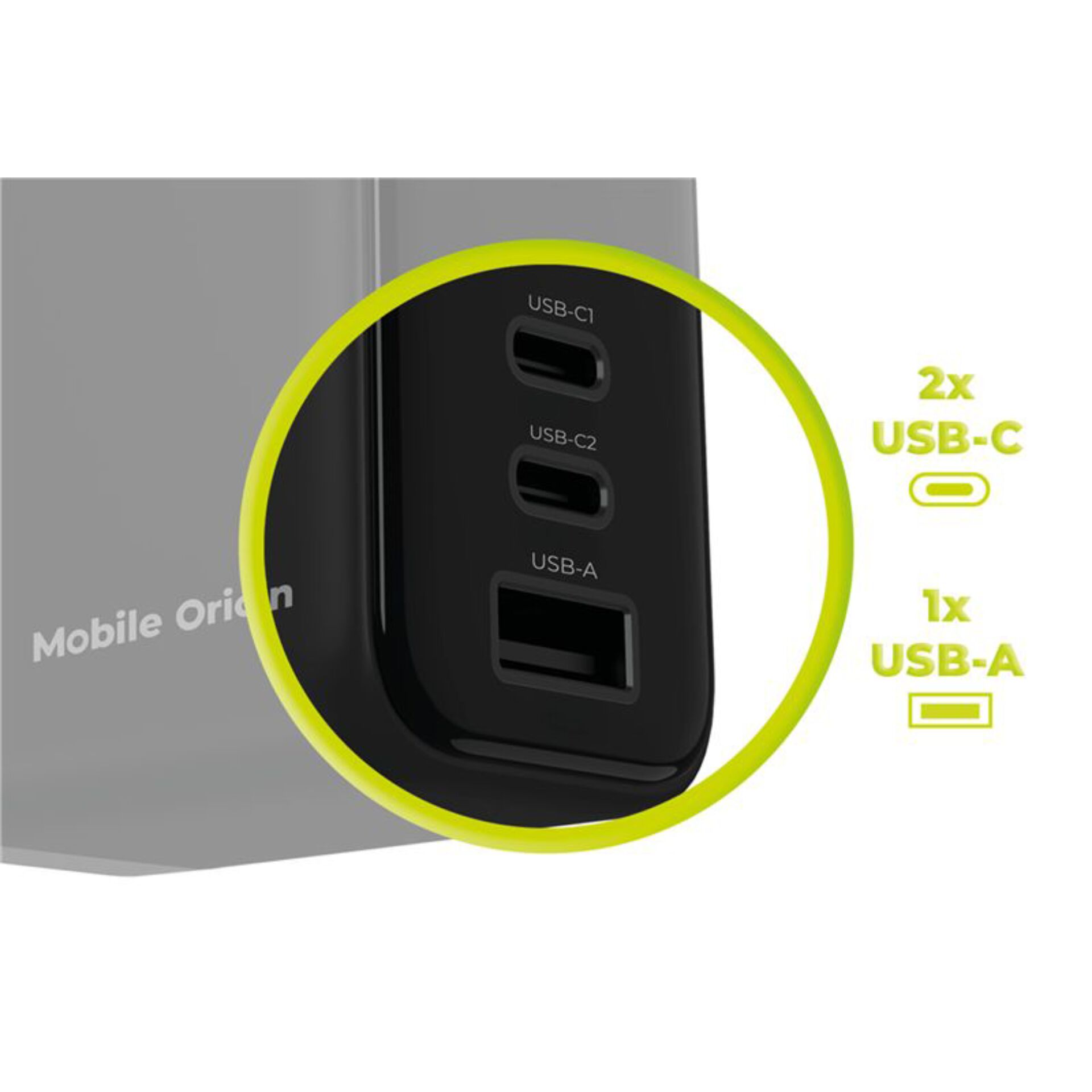 USB-C-Hub, USB-C-Anschlüsse, Multiport, Ladehub, Schwarz