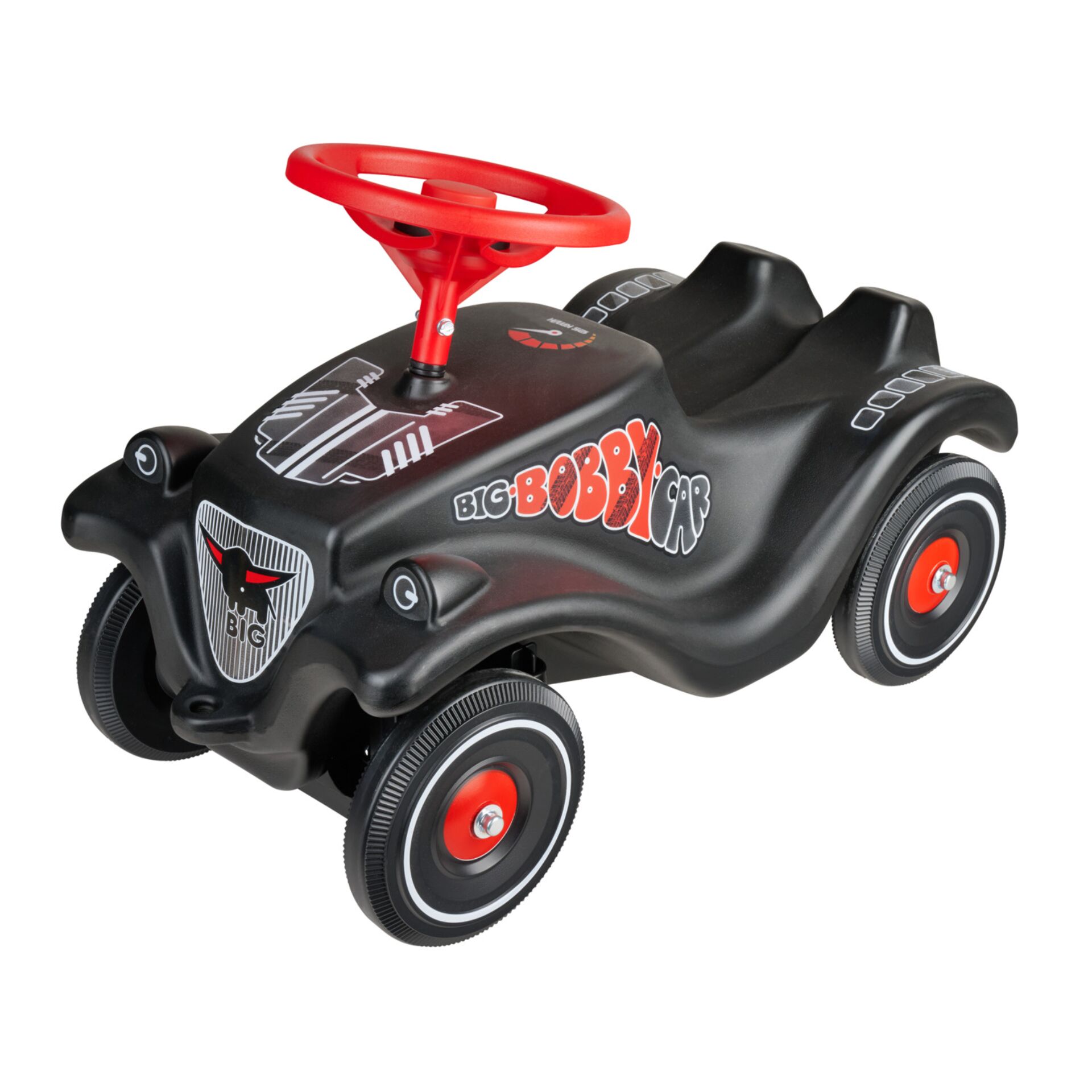 Kinderwagen, Rutschauto, Schwarz, Rot, Gummireifen