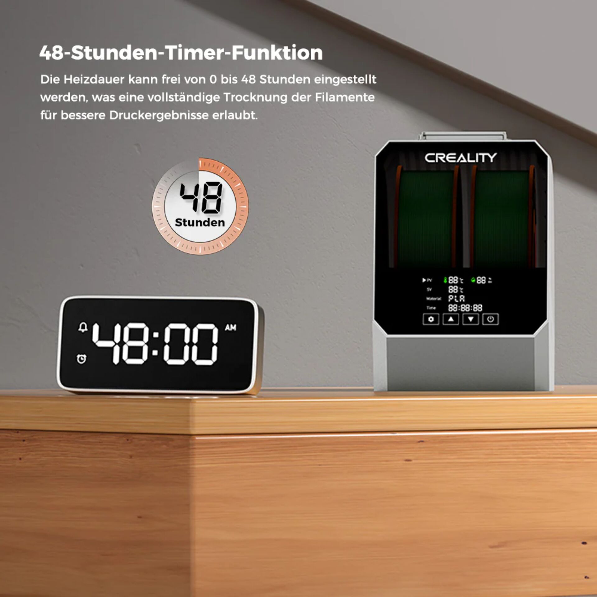 digital clock, Timer, 48 Stunden, LED-Anzeige, Bildschirmgerät