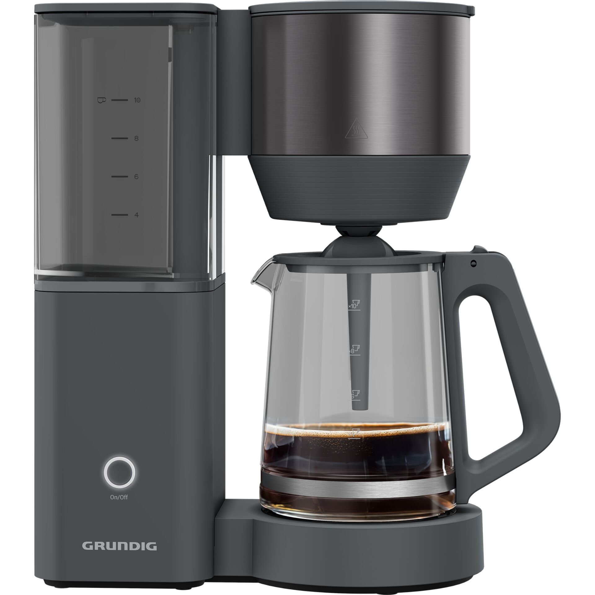 Kaffeemaschine, Kaffeezubereitung, Glaskaraffe, Schwarzgrau, Gehäuse aus Kunststoff