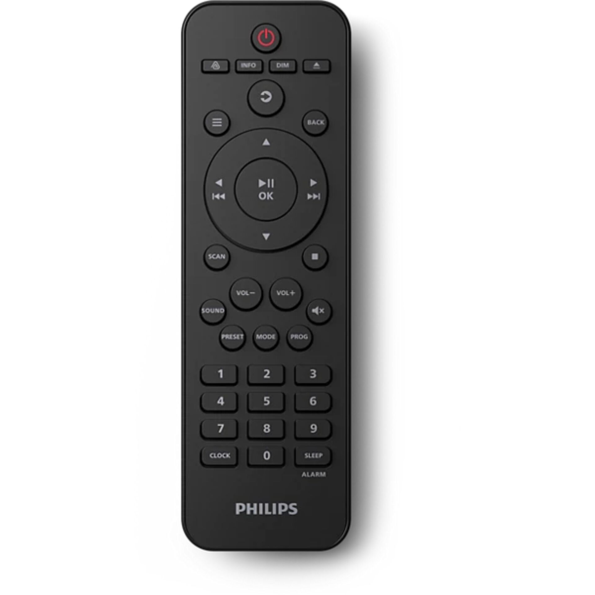 Fernbedienung, TV-Fernbedienung, Infrarot, Schwarz, Tastenlayout